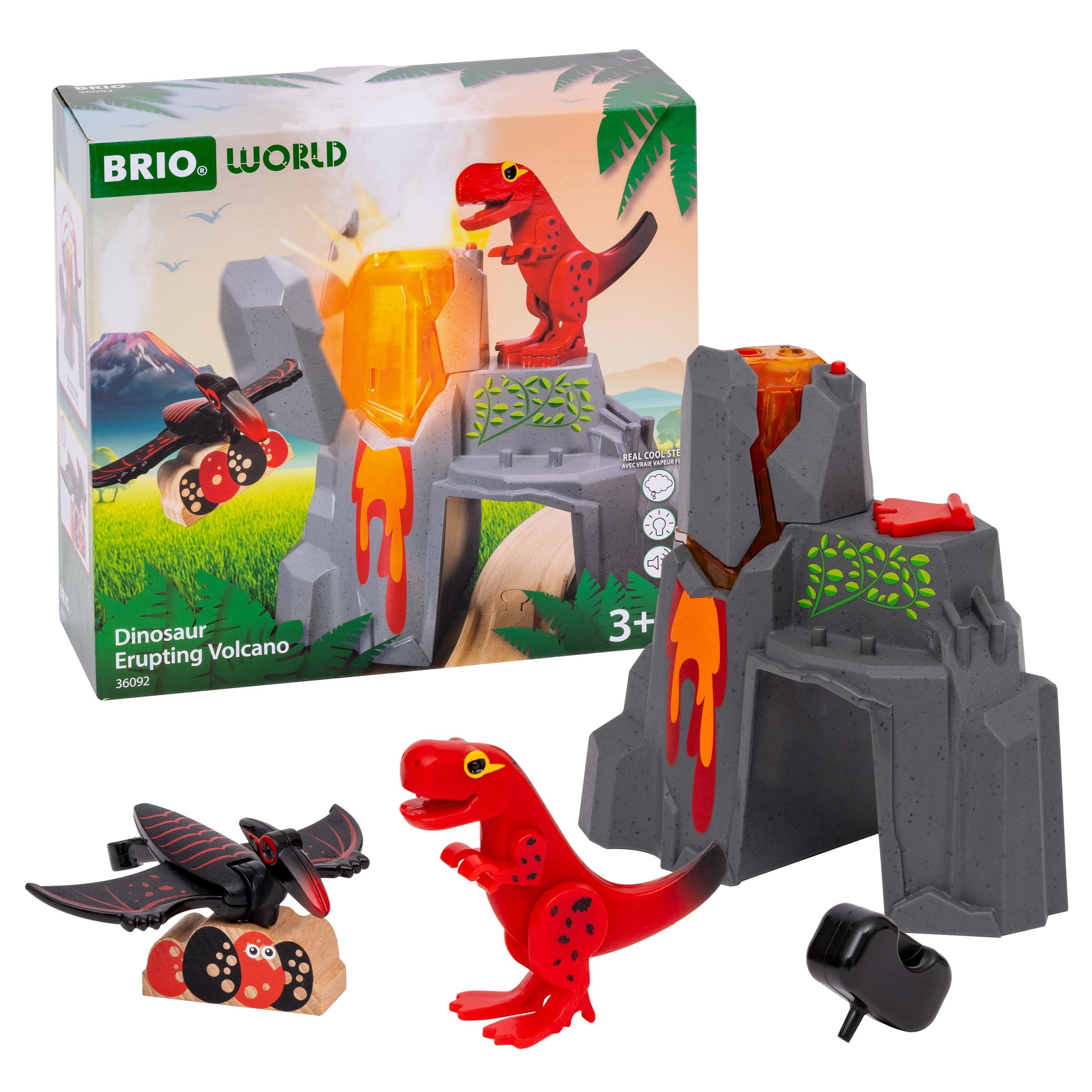 World - 36092 Dinosaur Erupting Volcano | Toy Train Set for Kids Aged 3 Years Up