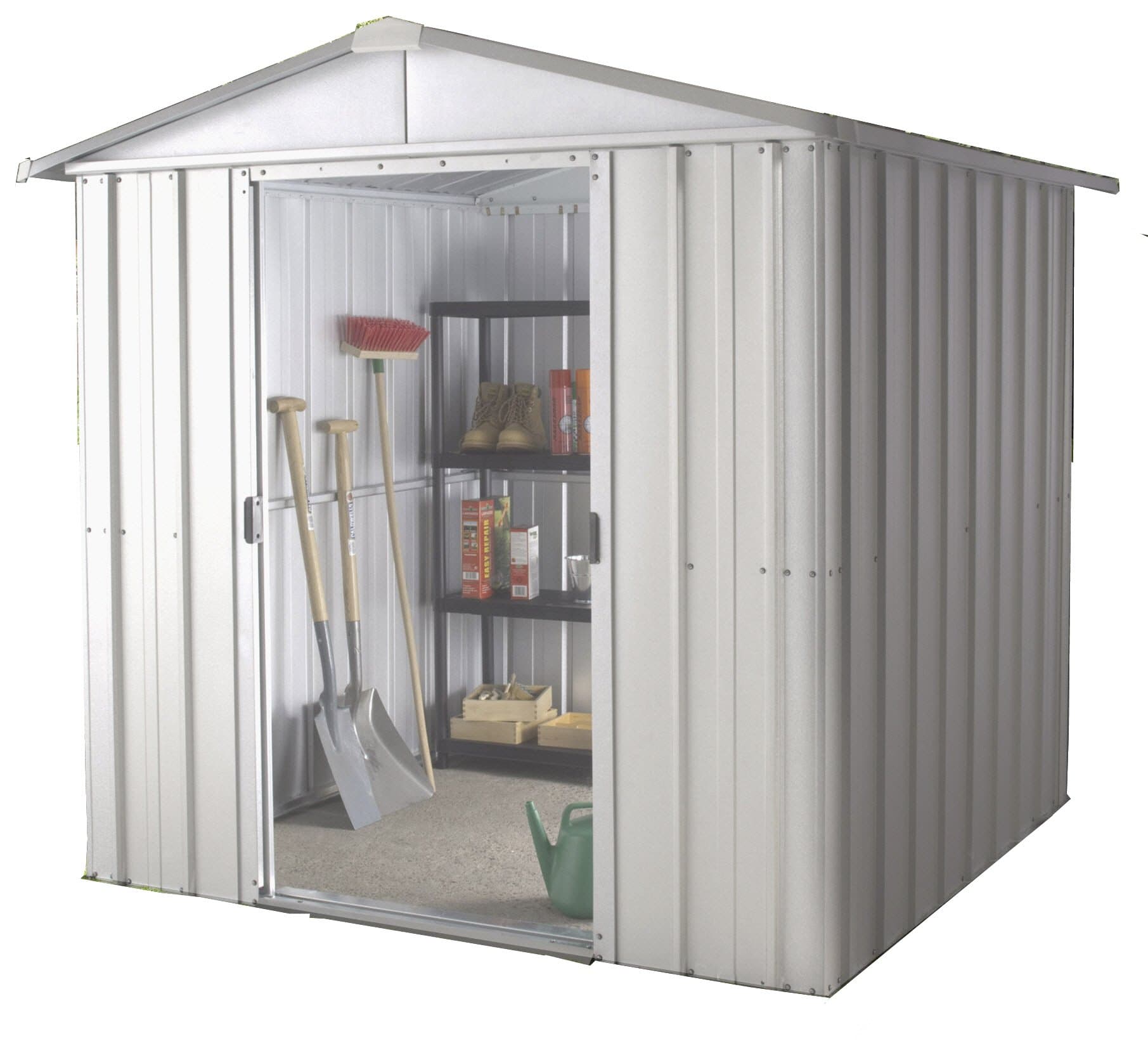 Yardmaster6 x 8 ft Store-All Apex Roofed Metal Shed - Silver