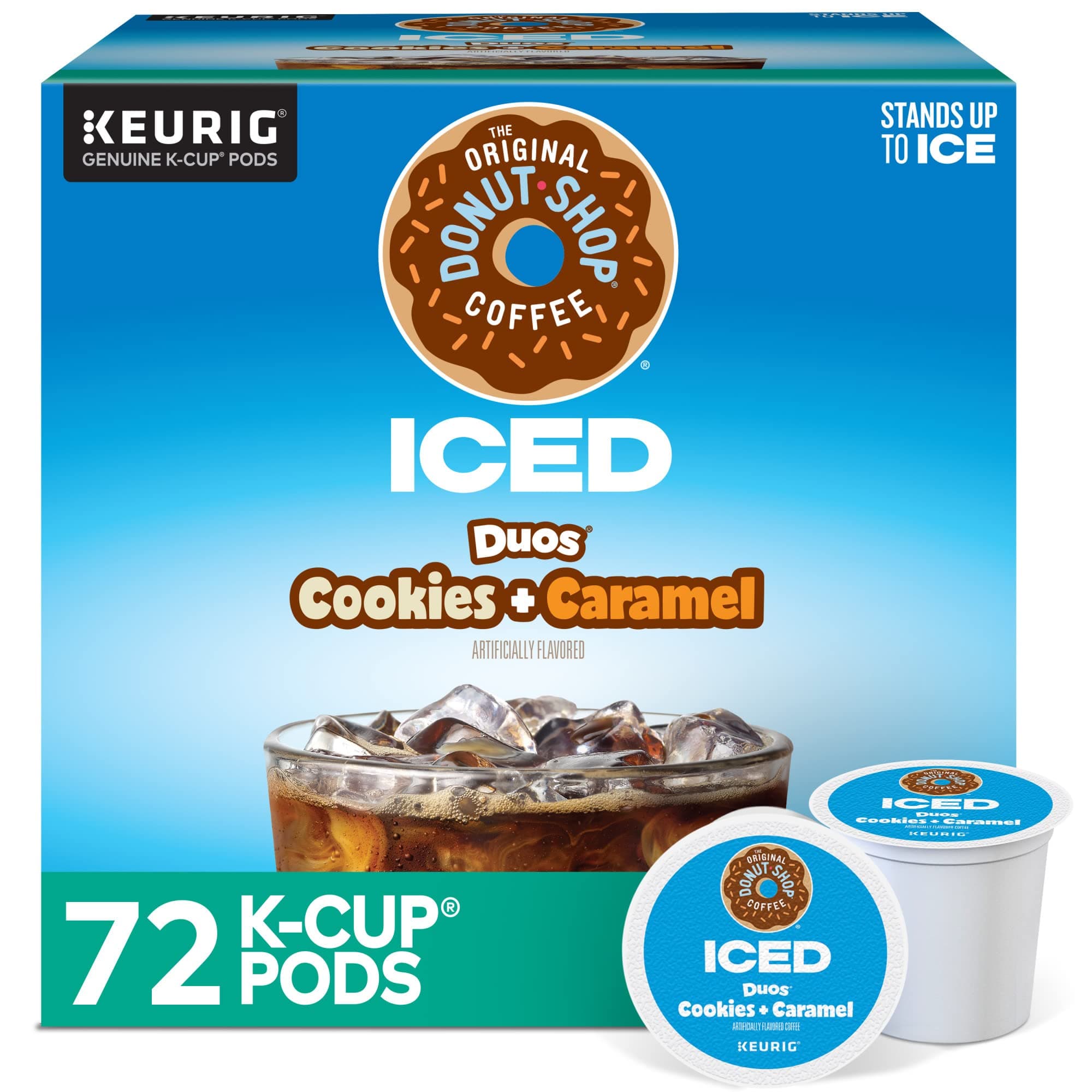 ICED Duos Cookies + Caramel Coffee, Keurig Single Serve K-Cup Pods, 72 Count