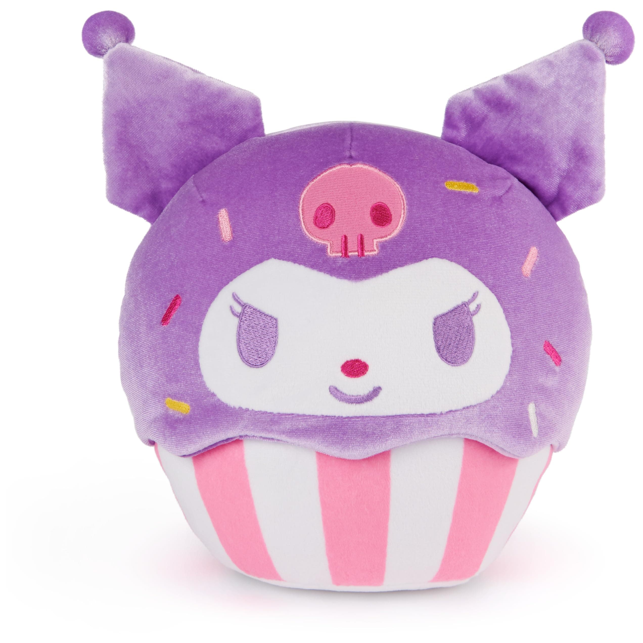 Sanrio Hello Kitty and Friends Kuromi Cupcake Plush, Stuffed Animal for Ages 1 and Up, Purple/White, 8”