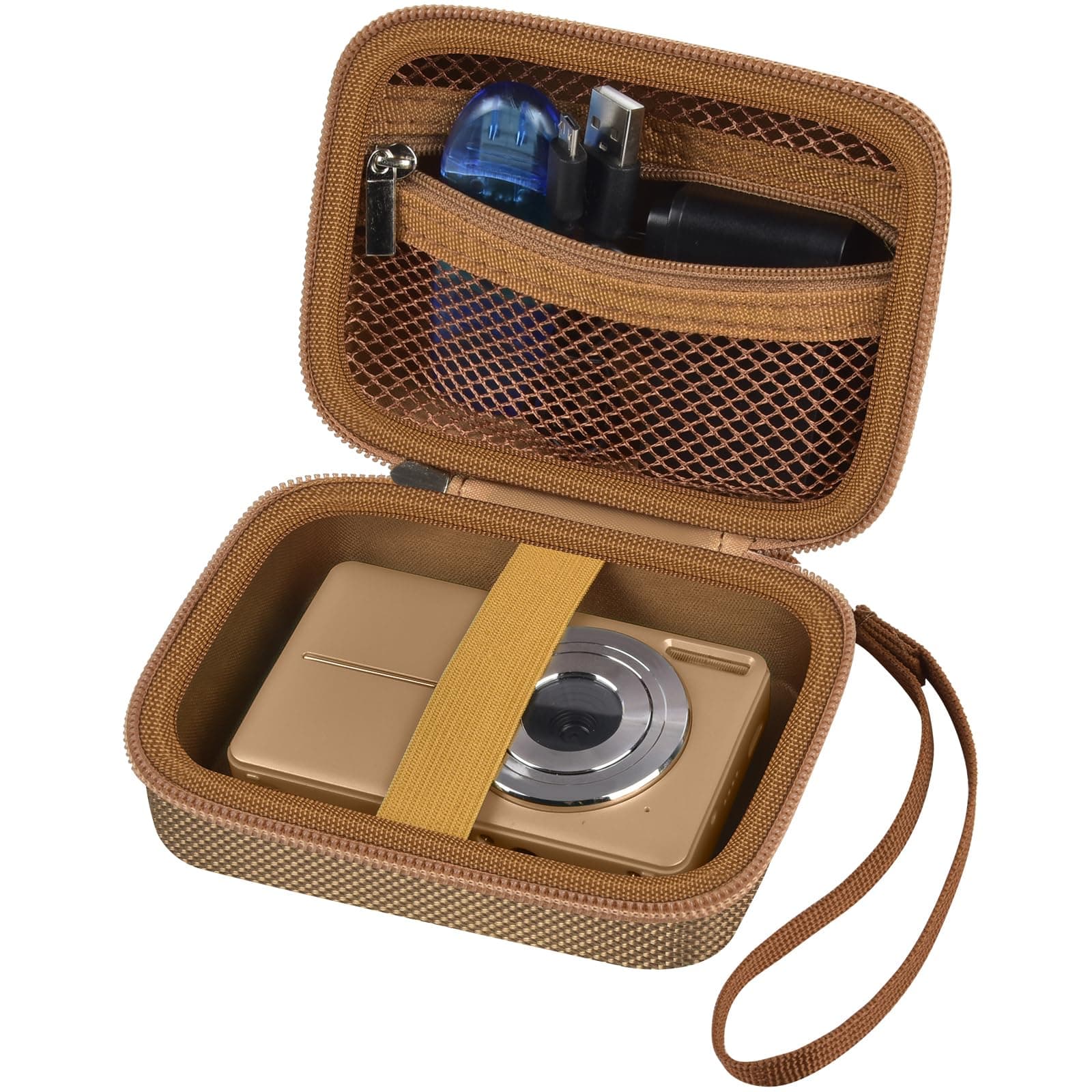 Case Compatible with VAHOIALD FHD 1080P Digital Camera/for CAMKORY Digital Point and Shoot/for Kodak PIXPRO FZ45-BK 16MP Vlogging/for IWEUKJLO/for Nsoela, Holder for SD Card More (Dark Brown)