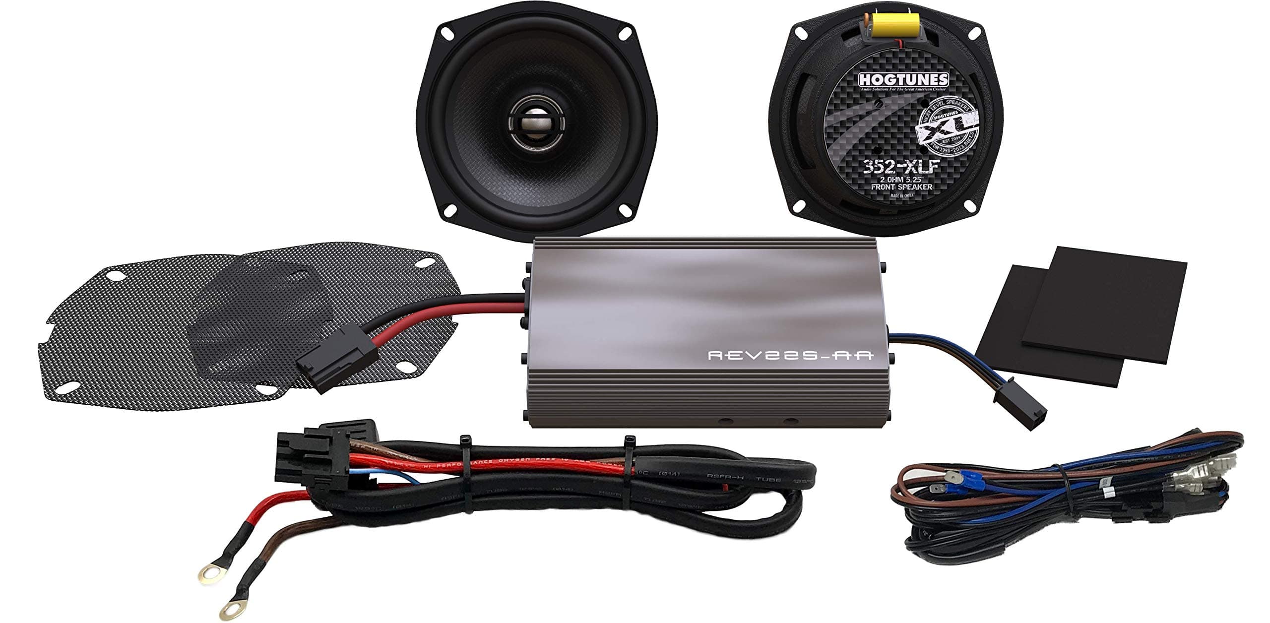 Hogtunes 225 SG KIT-XL with 225 Watts RMS Amplifier & XL Series 5.25" Front Speakers (2 Pack), Fits 1998-2013 Harley-Davidson Motorcycles