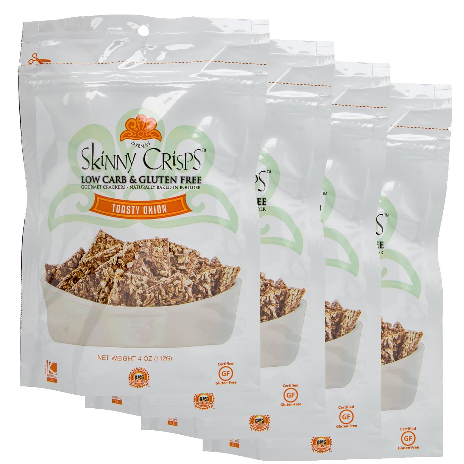 Skinny Crisps Toasty Onion Crackers (Pack of 4)