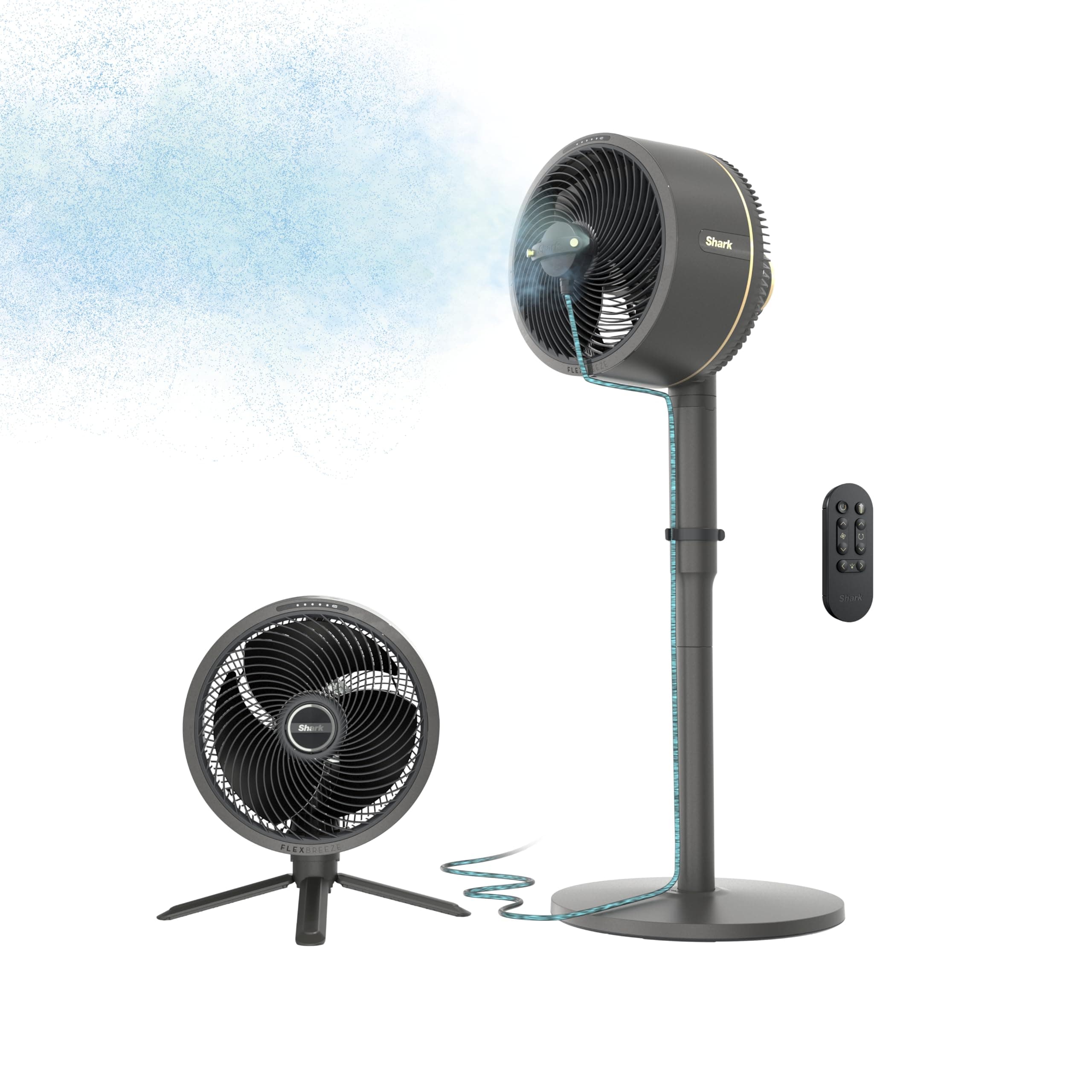 Shark FlexBreeze Fan - Indoor & outdoor oscillating fan, pedestal & tabletop, corded & cordless portable fan with outdoor InstaCool misting attachment - FA222