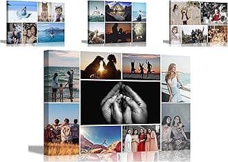 Artley Prints 9 Photos on Custom Canvas Prints Personalised Wall Art Hanging Decor for Home Office Baby, Wedding, Selfie Photos 86 x 61cm (34 x 24 inches) A1