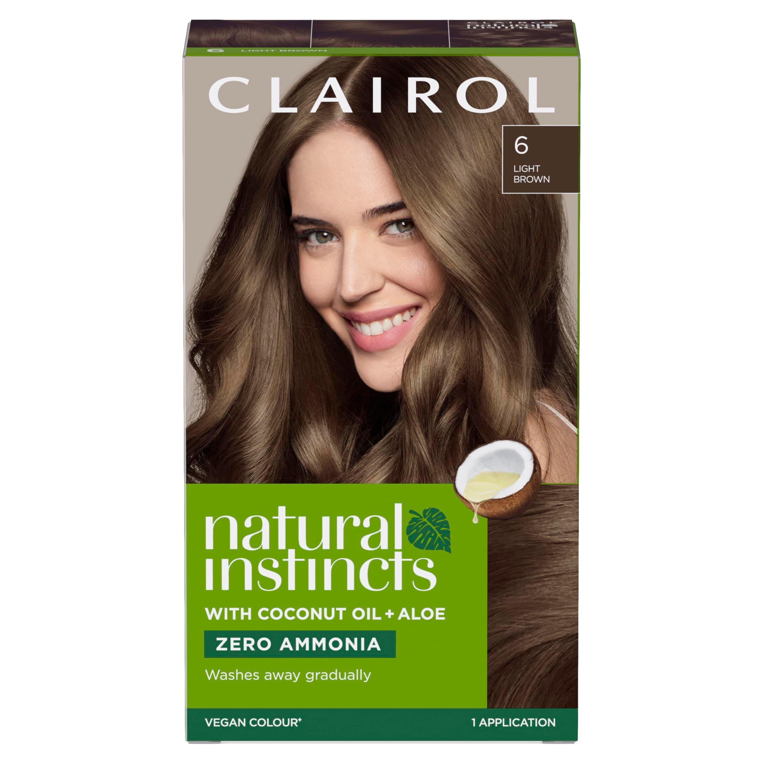 Clairol Natural Instincts Semi Permanent Ammonia Vegan Hair Dye, 6 Walnut, 177 ml