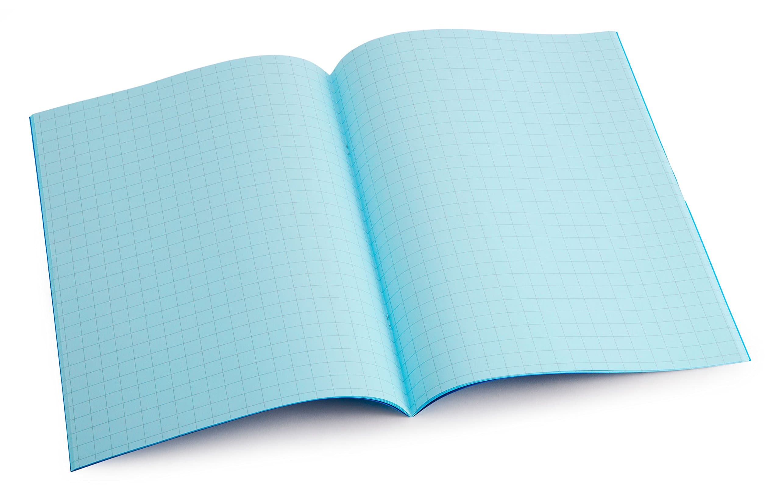 Dyslexia Tinted Exercise Books - A4-10mm squared - Aqua (10 Pack)