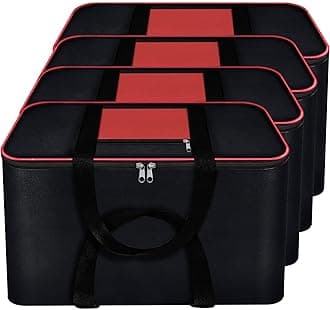 Storite4 Pack Nylon Big Moisture Proof Underbed Storage Bag For Clothes Large (54 x 46 x 28 cm) - Black Rectangular