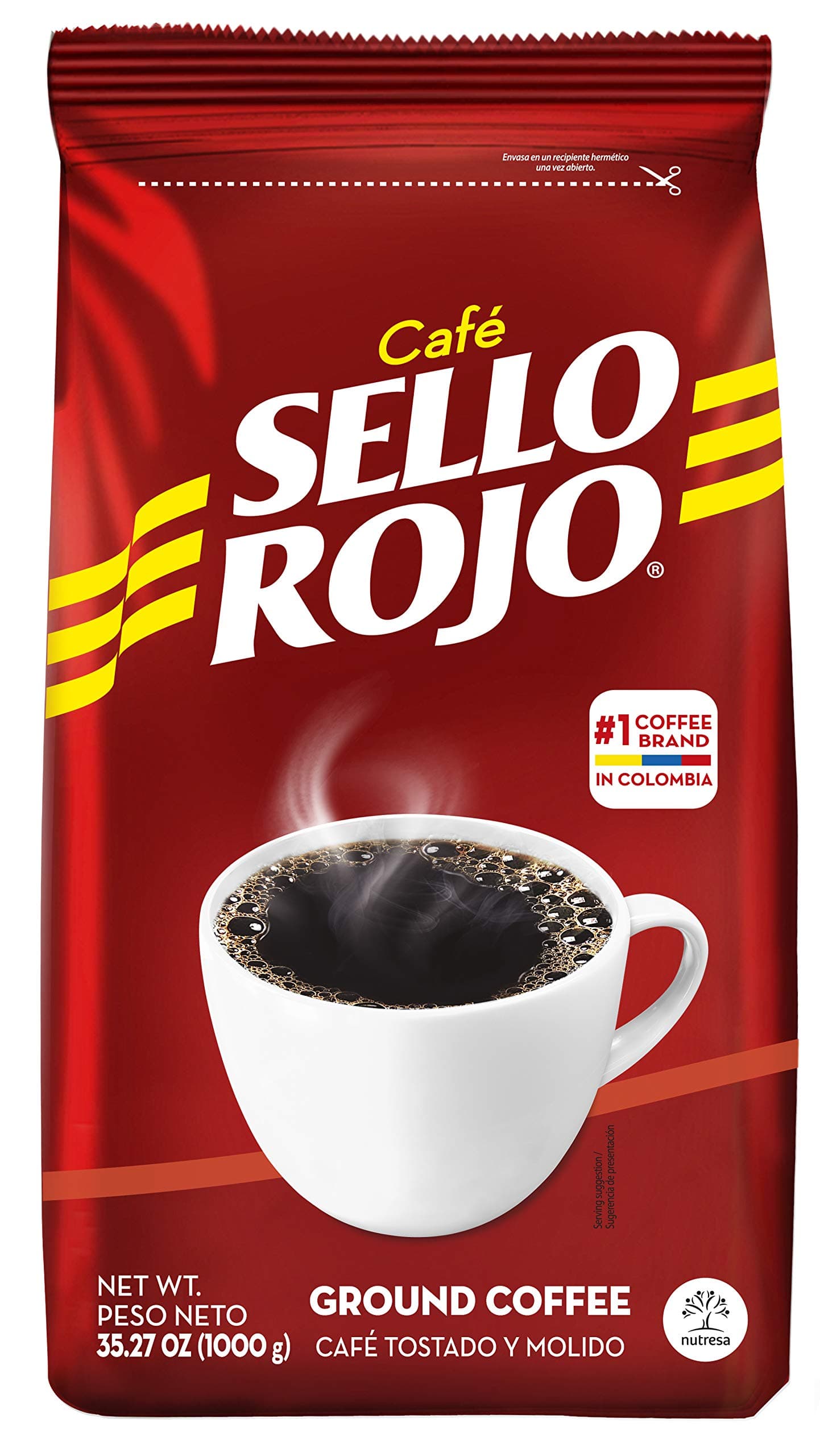 Sello Rojo, Tradicional Medium Roast Ground Coffee Bag, 35.27 oz