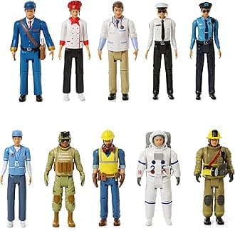 - Beverly Hills Doll Collection Sweet Li’l Family Dollhouse Figures - Firefighter, Police Officer, Doctor and More, Set of 10 Action Figure People Doll House Set, Pretend Play for Kids and Toddlers