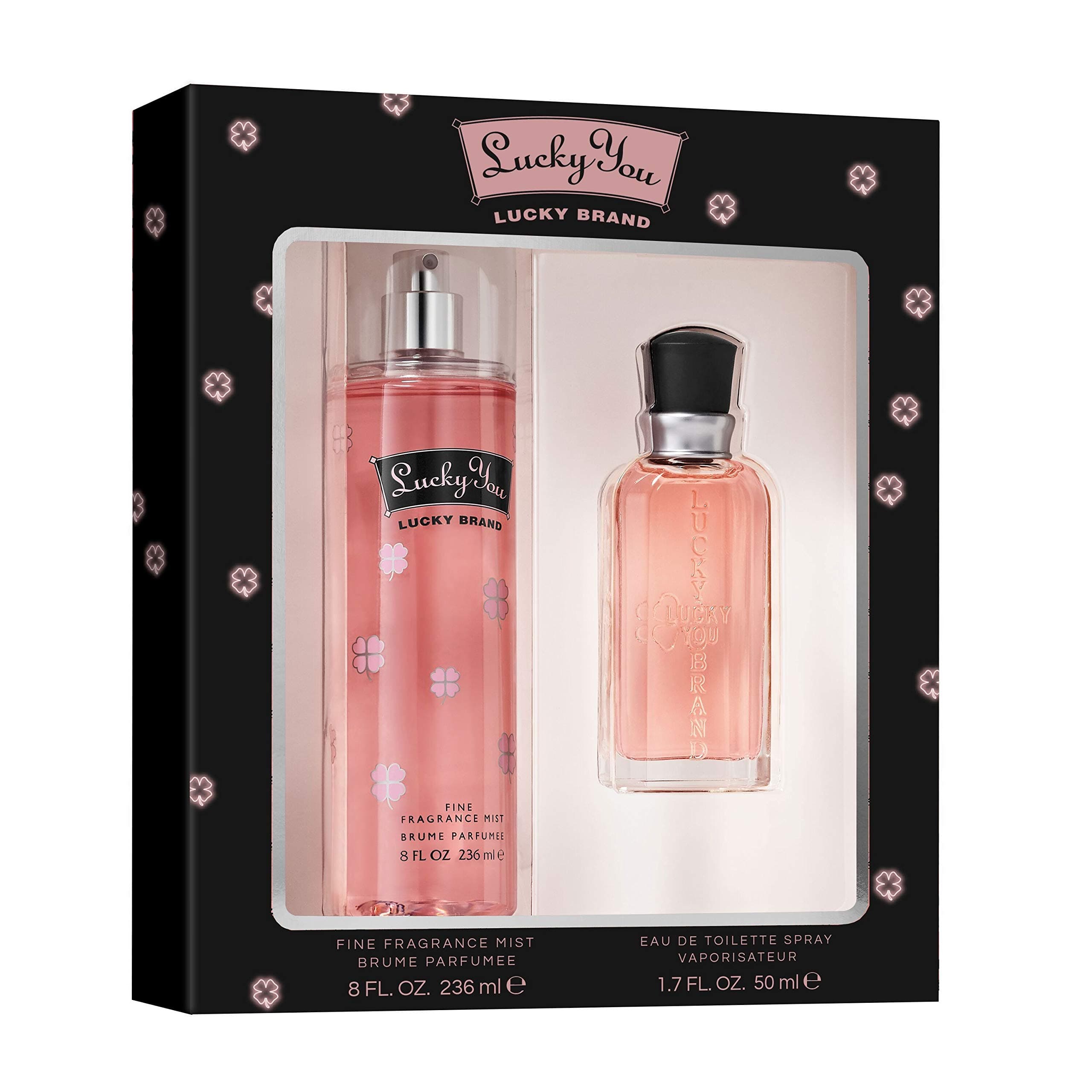 Women's Perfume Fragrance Set by Lucky You, Fragrance Mist & Eau de Toilette, Fresh Flower Citrus Scent, 2 Piece Set
