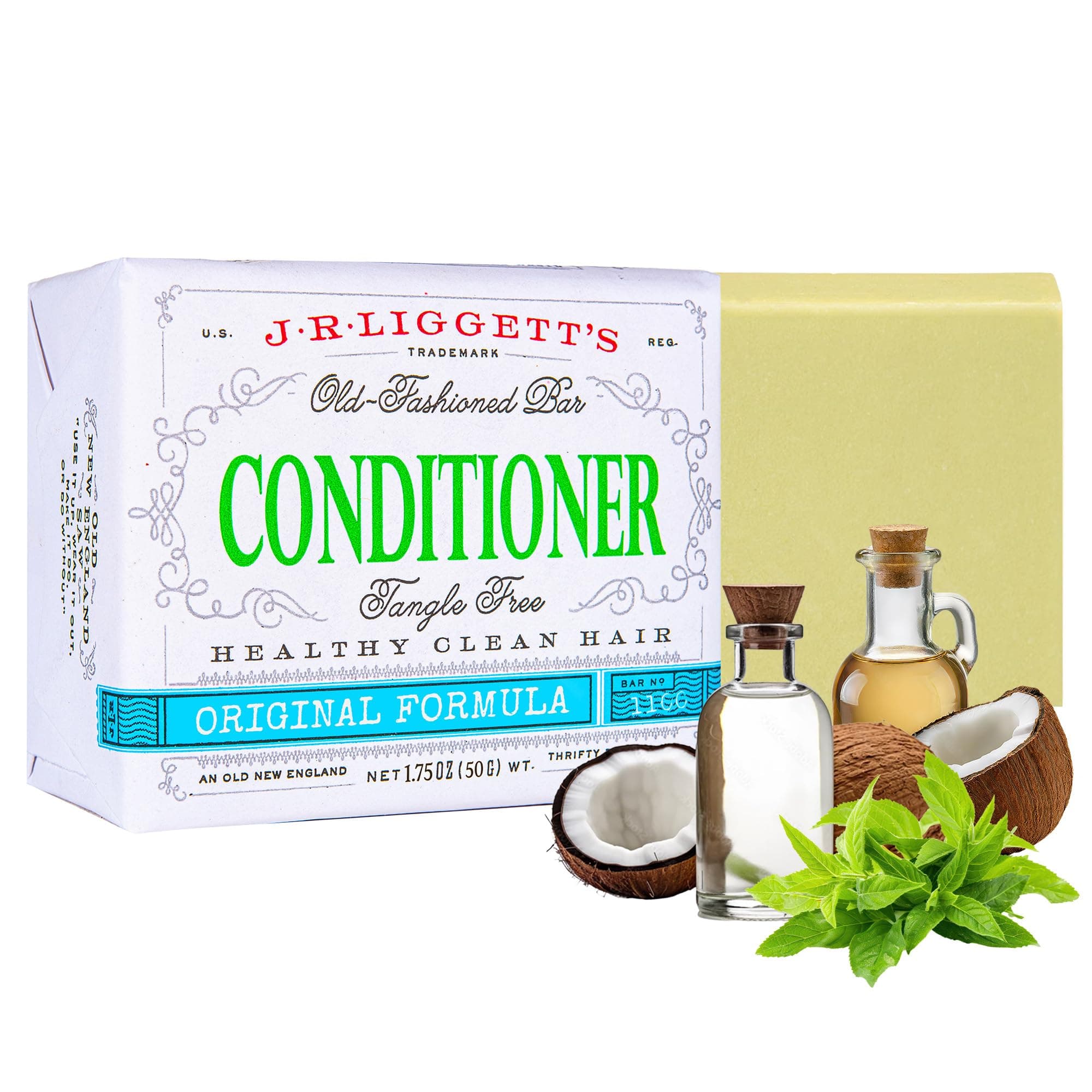 J·R·LIGGETT'S Hair Conditioner Bar-All Plant Based Ingredients-Zero Waste Biodegradable, Sulfate & Cruelty Free - Leaves Hair Healthy, Clean, Beautifully Soft and Conditioned - Eco Friendly- 3.5 oz