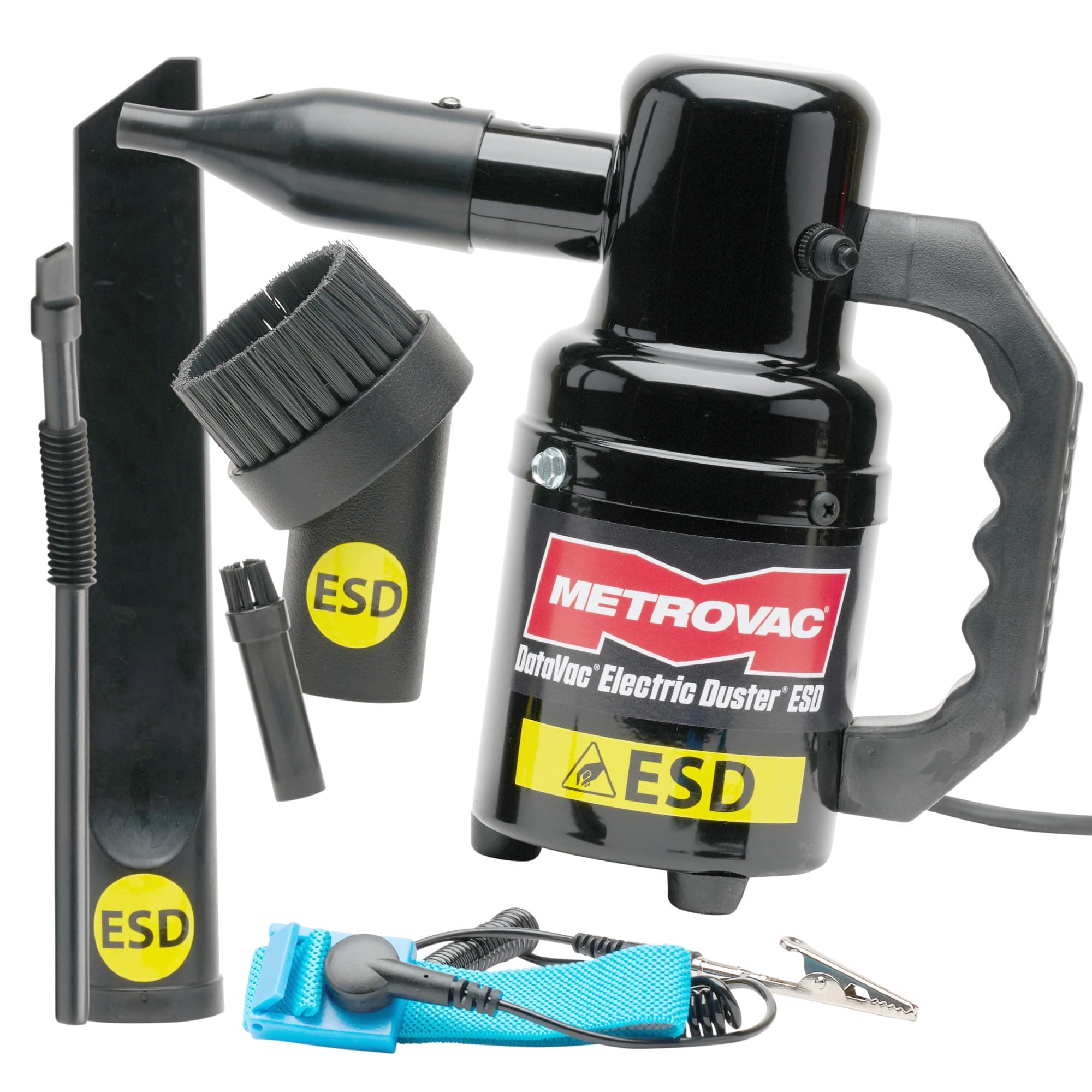 DataVac ED-500-ESD Electric Air Duster | Antistatic Computer Air Blower for PC Cleaning with Accessories