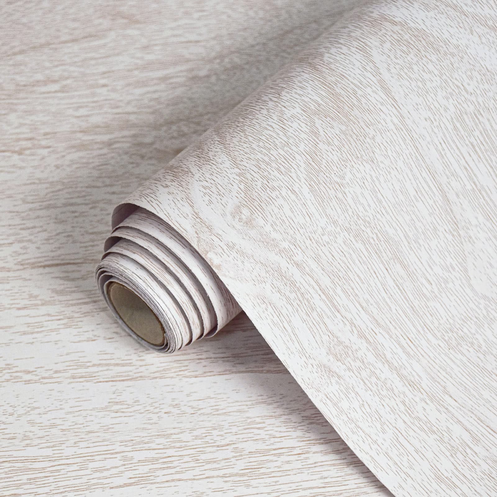 White Wood Grain Contact Paper for Cabinets and Drawers, Peel and Stick Wallpaper, Self-Adhesive, Waterproof, Easy to Install/Clean, 18"×118"