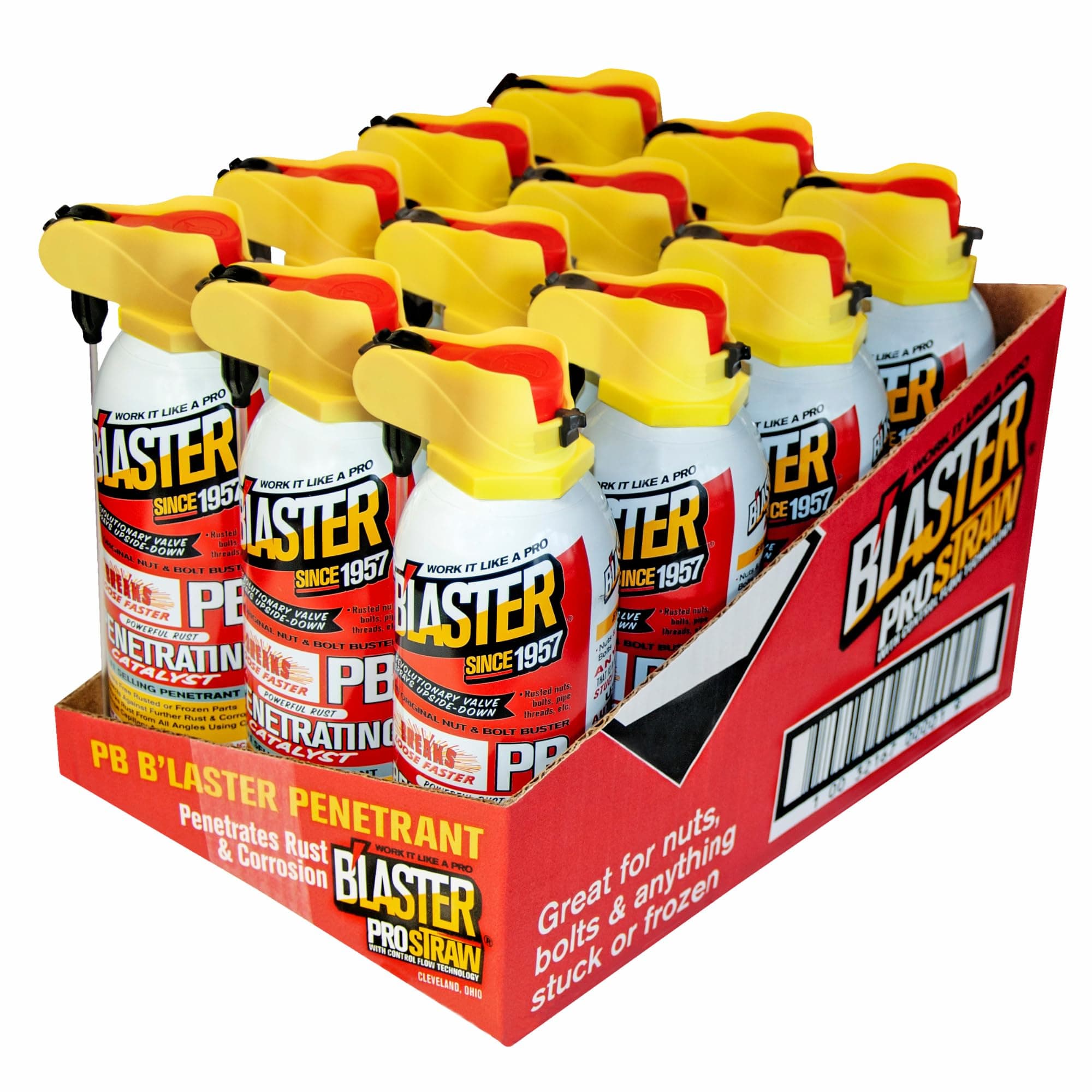 B'laster PB Blaster Penetrating Oil Sprayer, Will Not Break Rusted or Frozen Bolts, Rust Penetrating Spray, Rust Spray, Anti-Corrosion Spray, 11 oz, Pack of 12