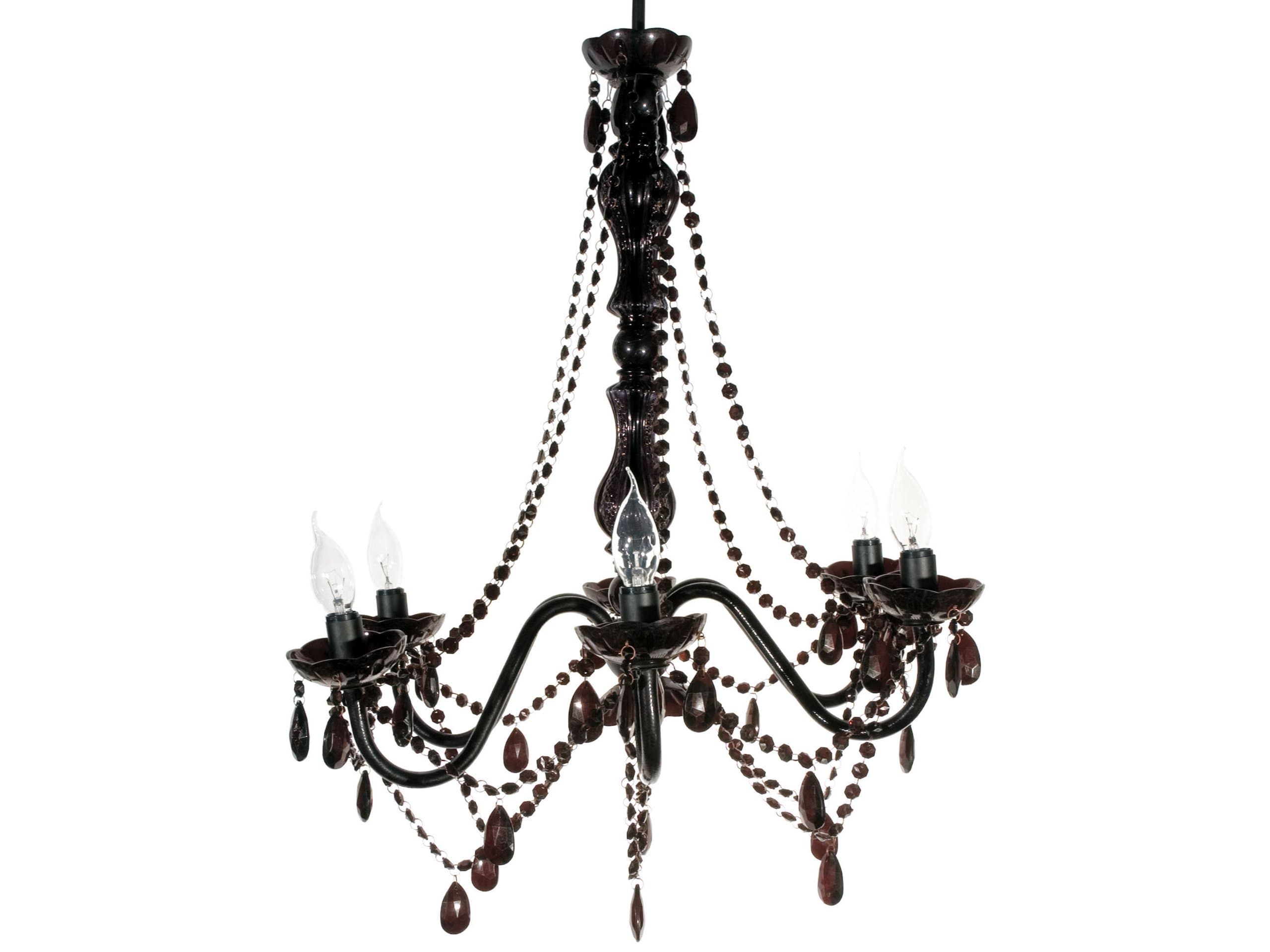 Silly Gifts SY100771BK-110VP Gypsy 6 Arm Chandelier with Plug, 23.5" x 23.5" x 23", Black
