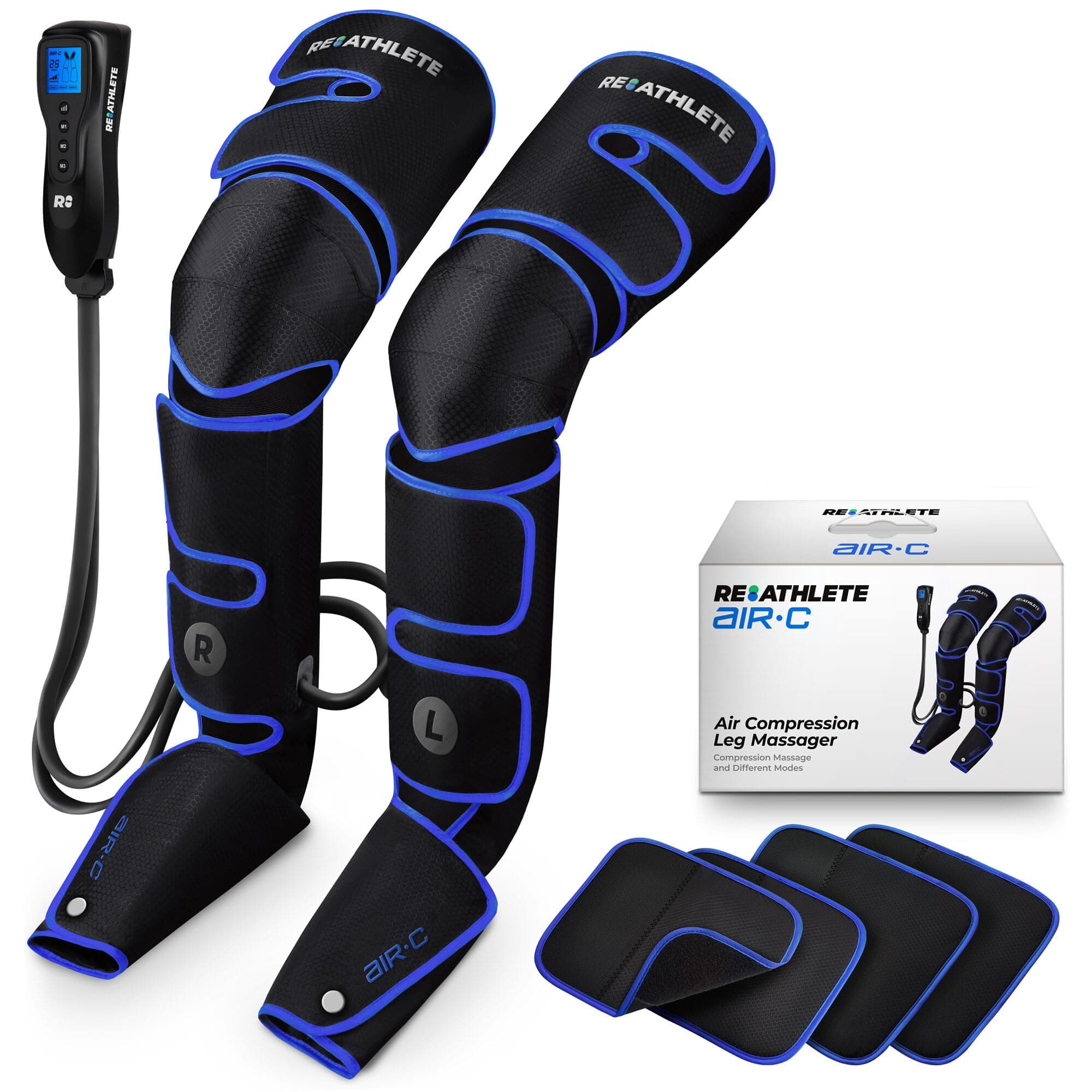Leg Massager, Air Compression for Circulation Calf Feet Thigh Massage, Muscle Pain Relief, Sequential Boots Device with Handheld Controller with Knee Heat Function (United States Version)