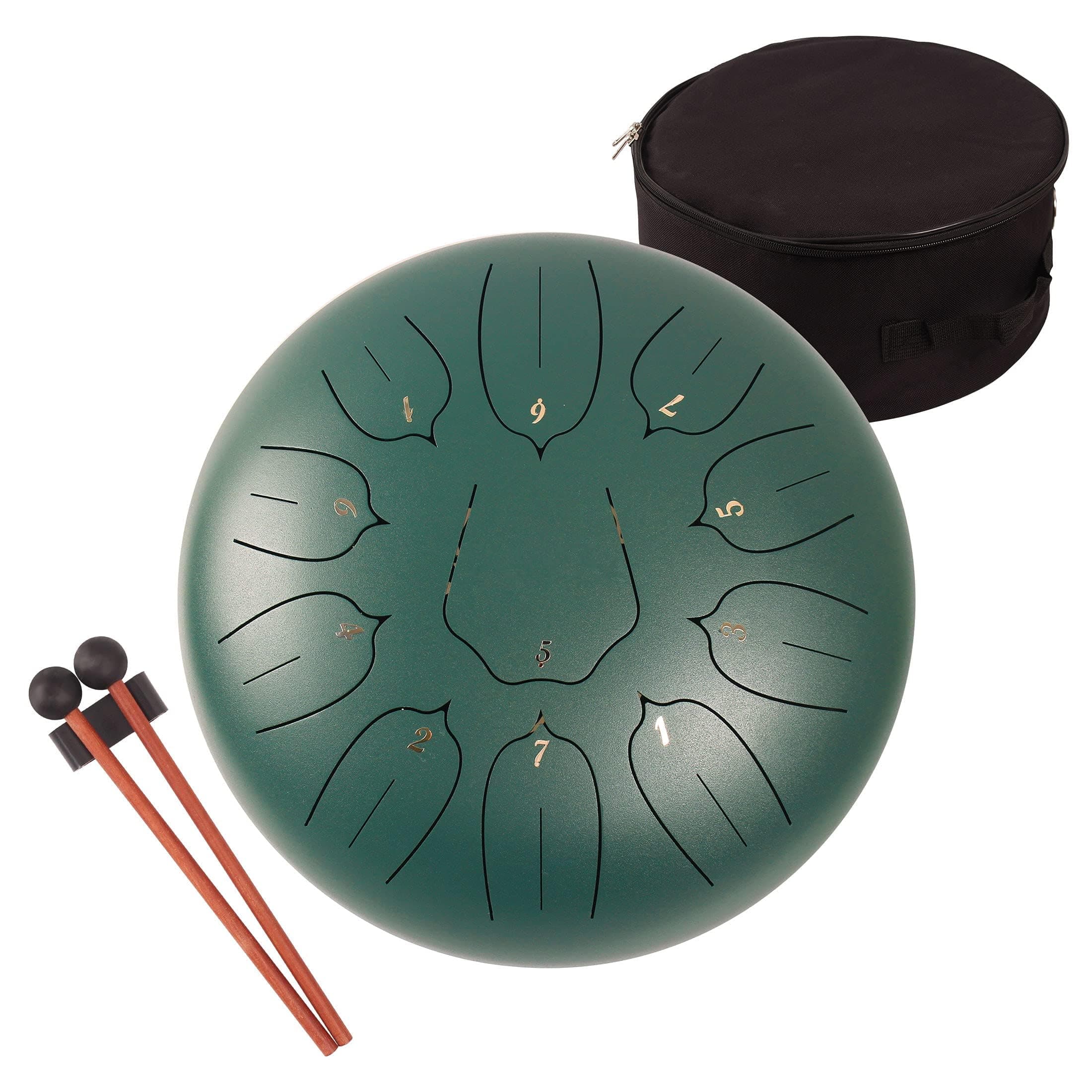 12 Inches Steel Tongue Drum - 11 Notes 12 inches - Percussion Instrument -Handpan Drum with Bag, Music Book, Mallets, Finger Picks