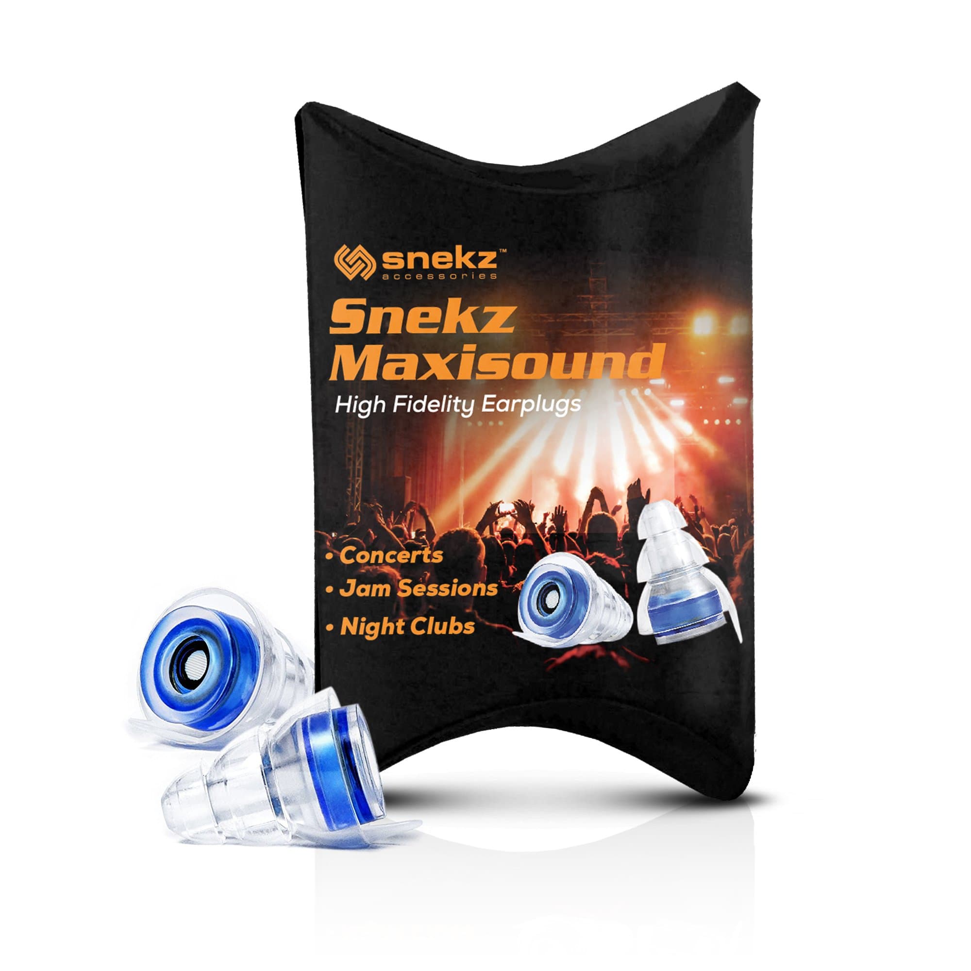 Snekz Maxisound High Fidelity Earplugs for Musicians, DJs, Clubs, Concerts and Festivals - Hearing Protection Ear Plugs for Loud Noises, Loud Music and Noisy Environments