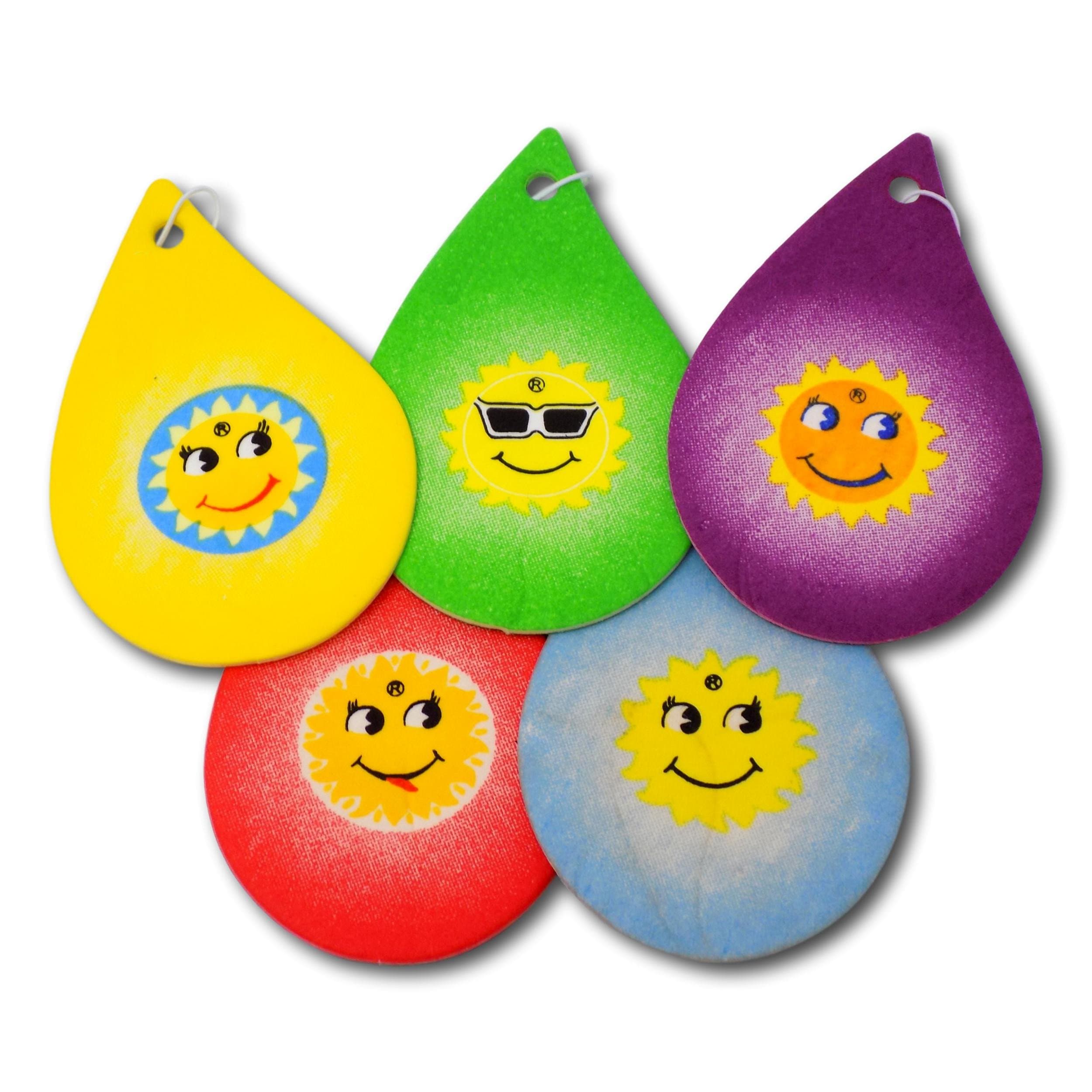 5 Pack Assorted Tear Drops Design Car Air Fresheners - 5 Scent Variety Pack - With Elastic Hanging Loop