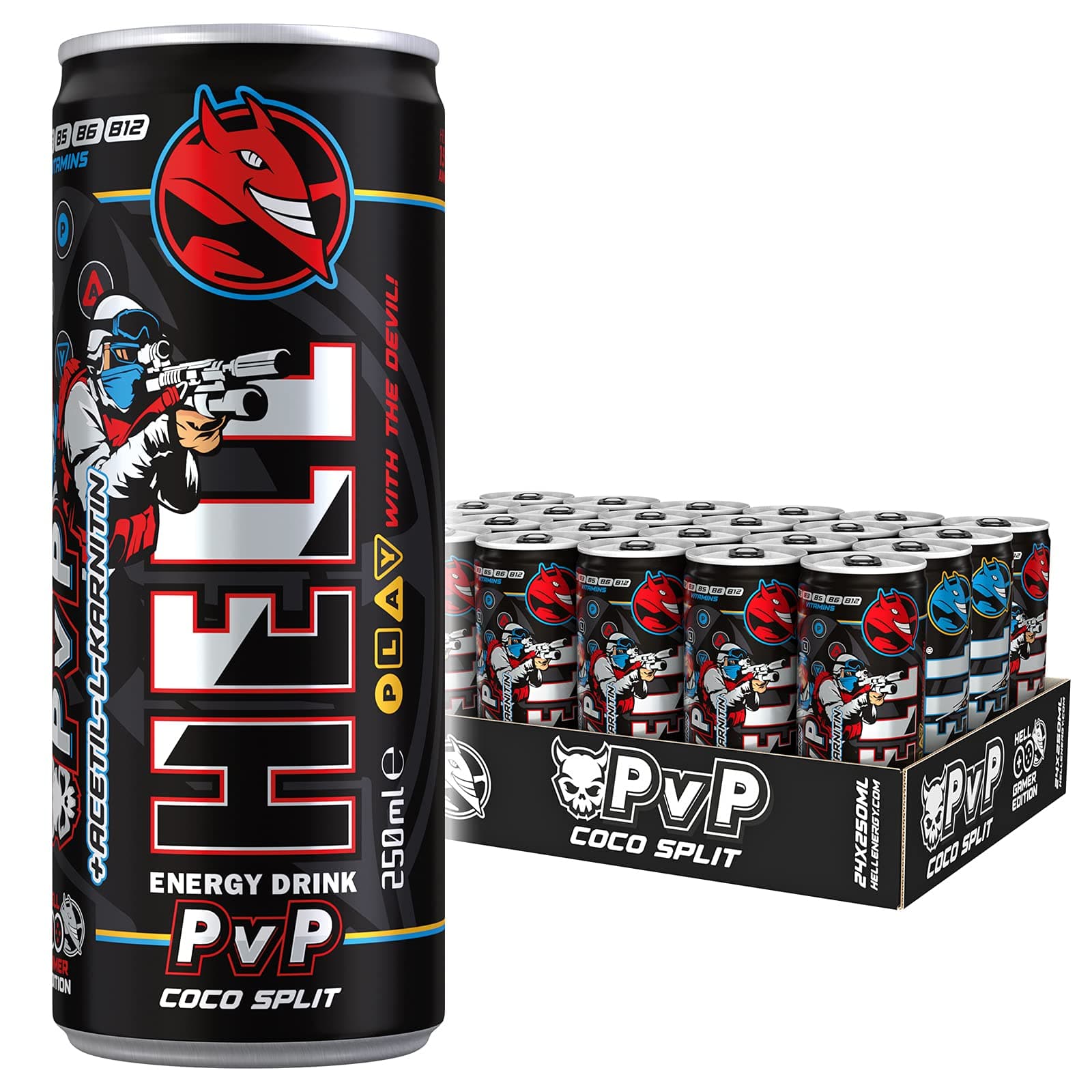 HELL ENERGY GAMER DRINKS PvP (24 x 250ml)