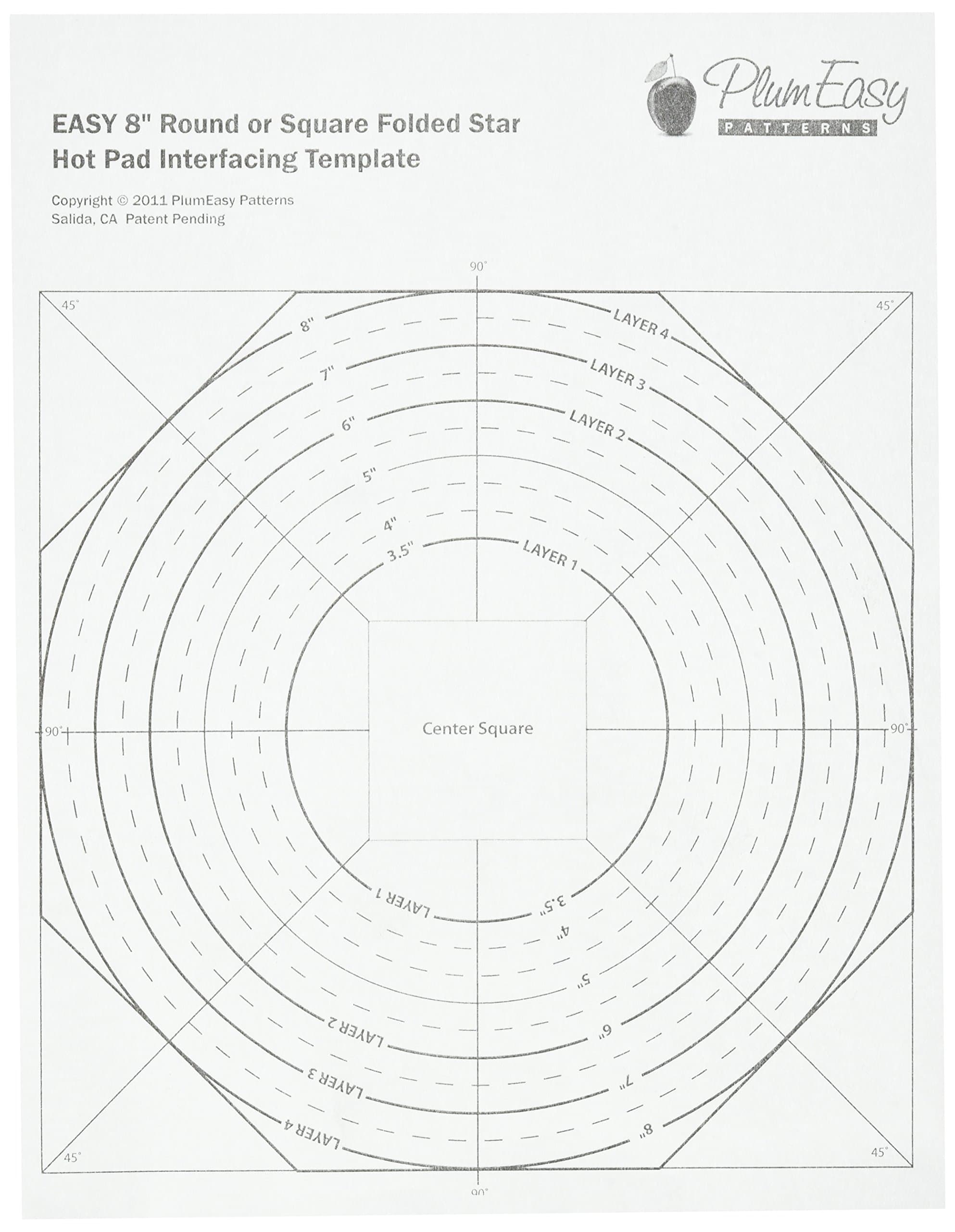 Hot Pad Interfacing Templates 12-Pack