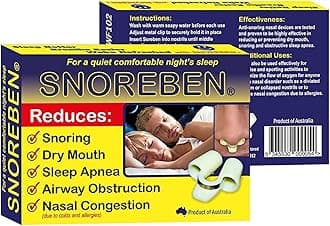 SNOREBEN Patented 2 Pcs Anti Snoring Device Unisex Sleep Stop Snoring Nose Vents, Snore Solutions Device Snore Stopper Sleep Aid, Anti Snoring Nose Clip, Snoring Stopper for Men & Women | Pack of 2