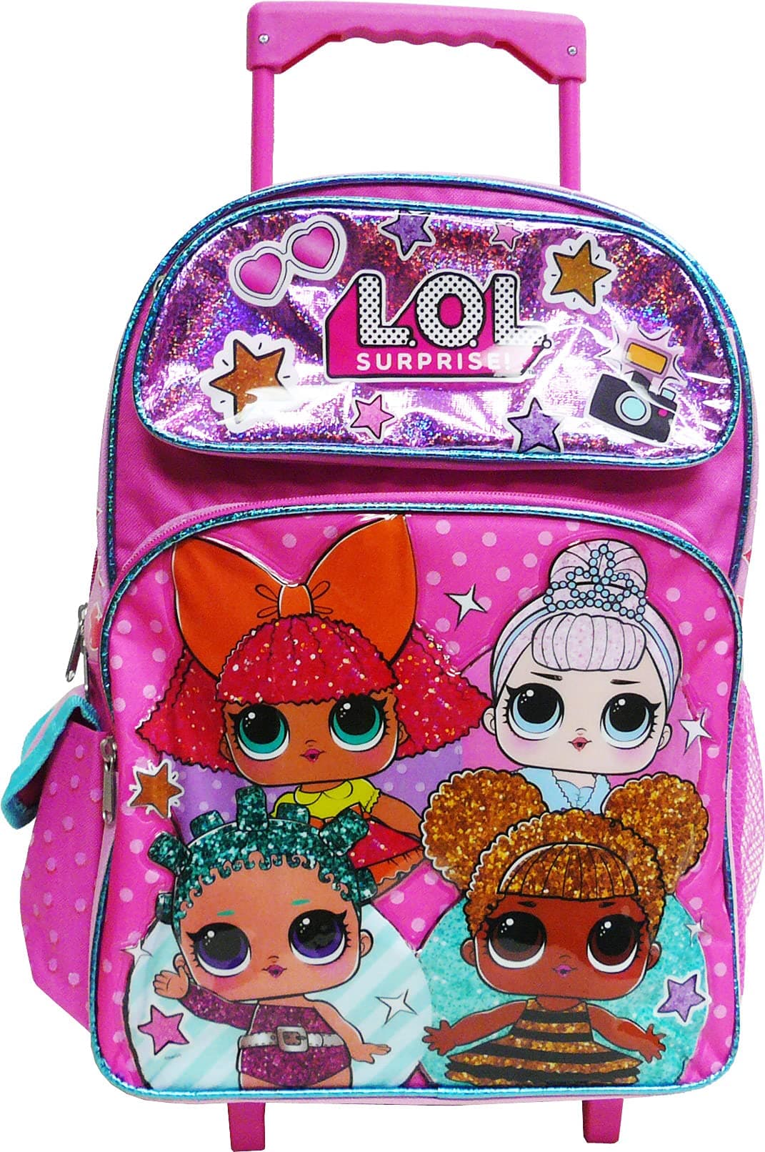L.O.L Surprise! Backpack or Lunch Box Book Bag Travel Bag Go LOL Series (16 Inch Rolling Pink)