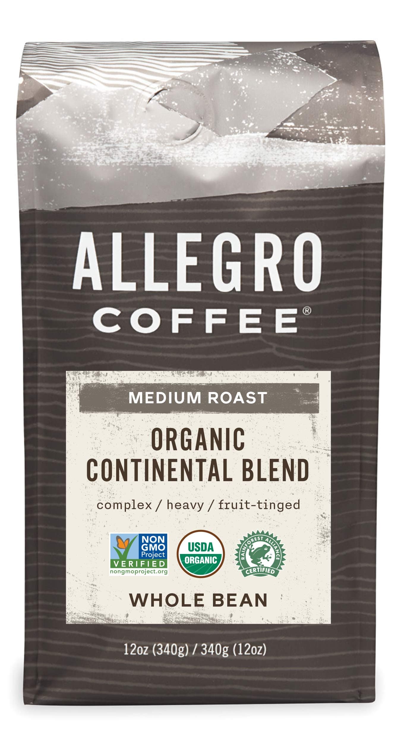Organic Continental Blend Whole Bean Coffee, 12 oz