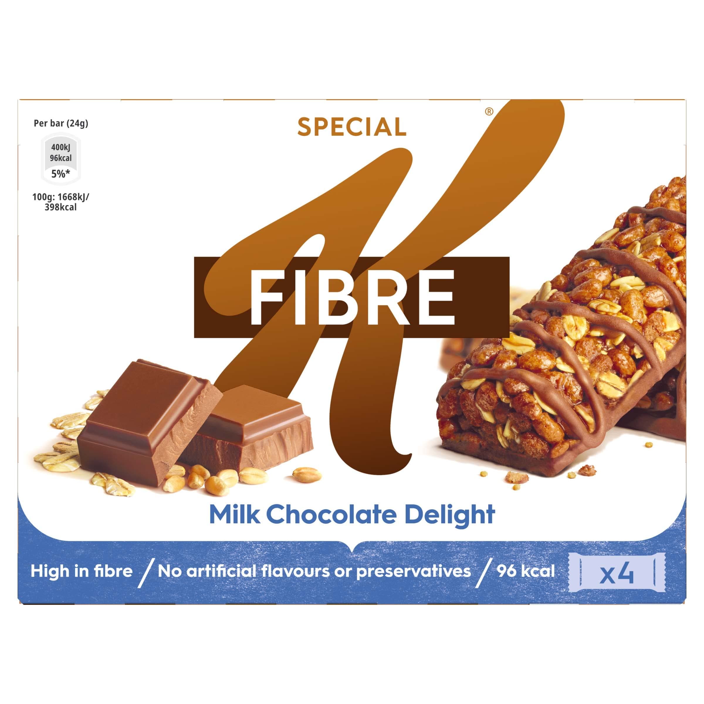 Kellogg's Special K Milk Chocolate Delight Cereal Bars, 4 x 24g