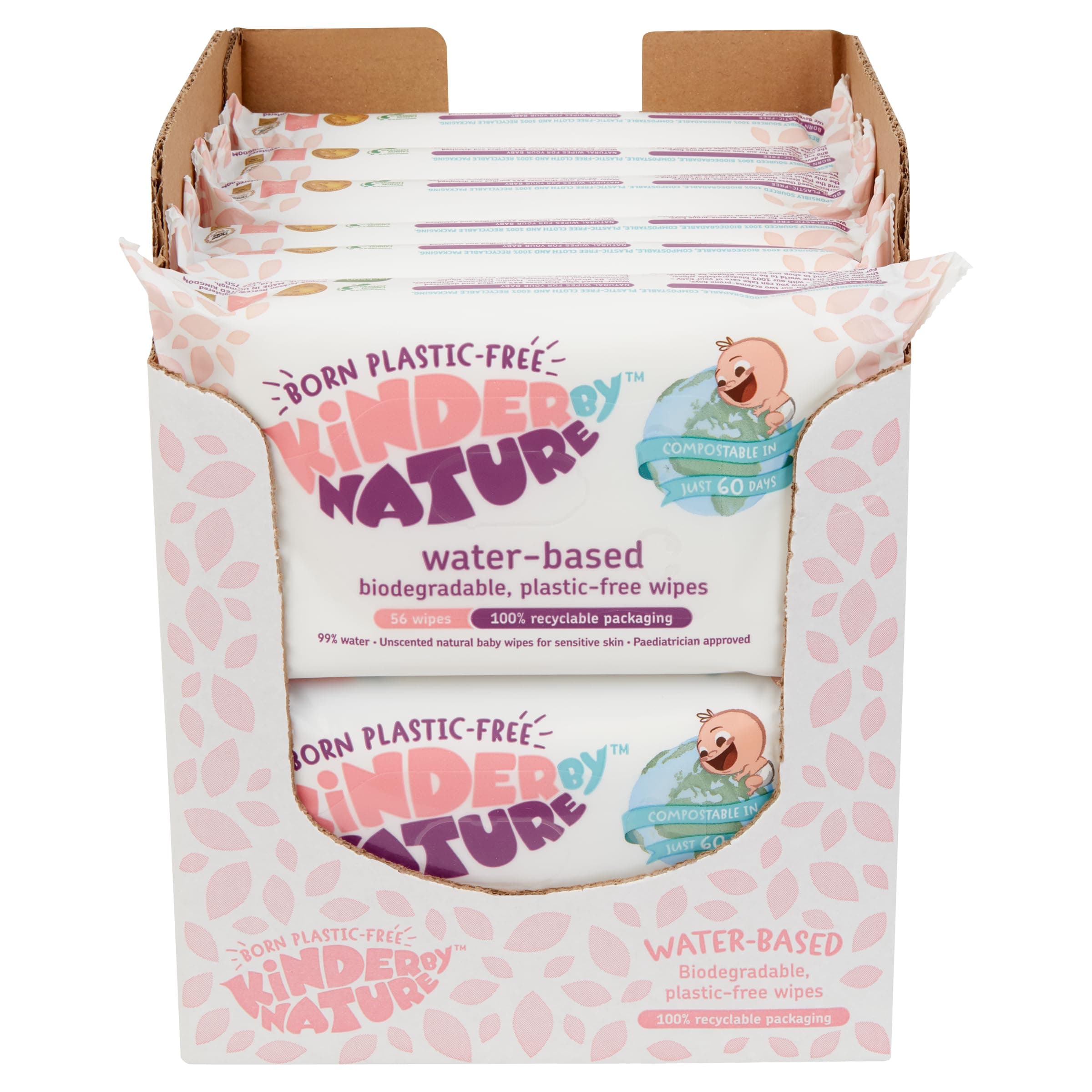 Jackson Wreath Unscented Baby Wipes - Pack of 12 x 56 Wipes (Total 672 Wipes)