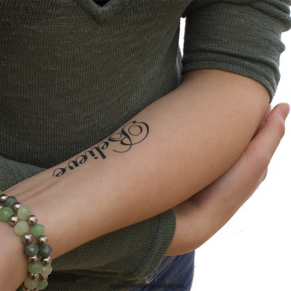 1 x Believe - Temporary Tattoo Lettering in Black (1)
