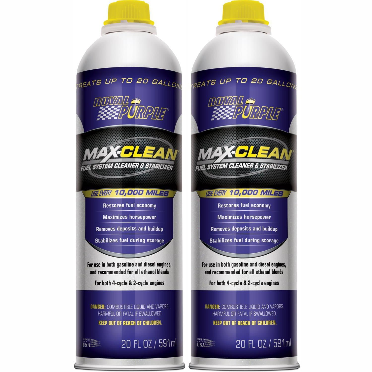 Royal Purple 11722-2PK Max-Clean Fuel System Cleaner and Stabilizer - 20oz Bottle (Pack of 2)