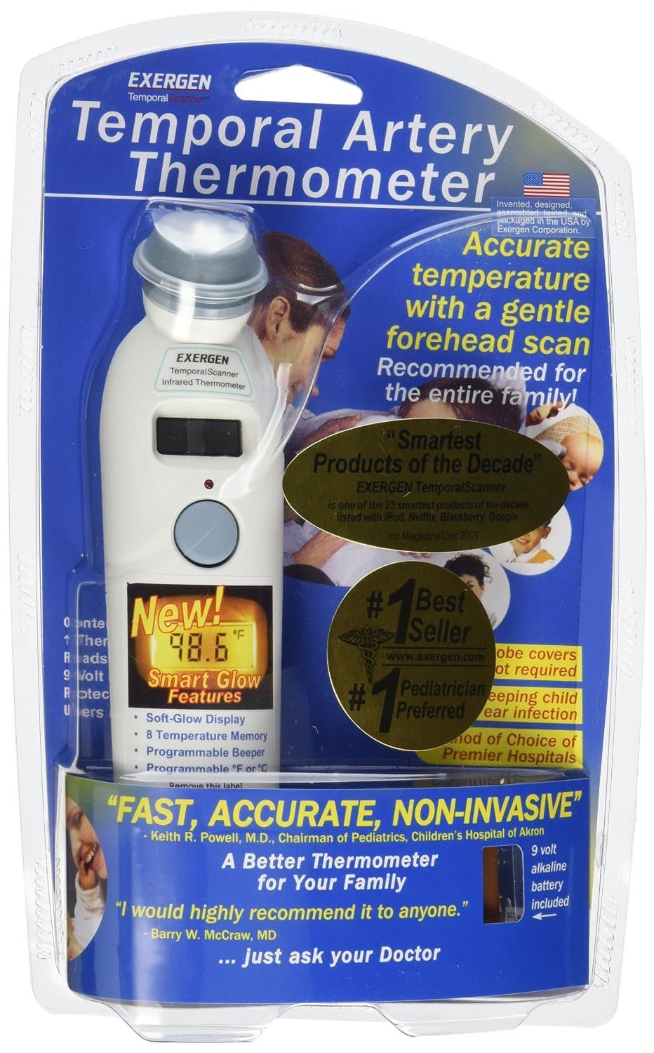 ooxk Temporal Artery Thermometer - Fast, Accurate, Non-Invasive - 9 Volt Battery Included uqkzs by Exergen