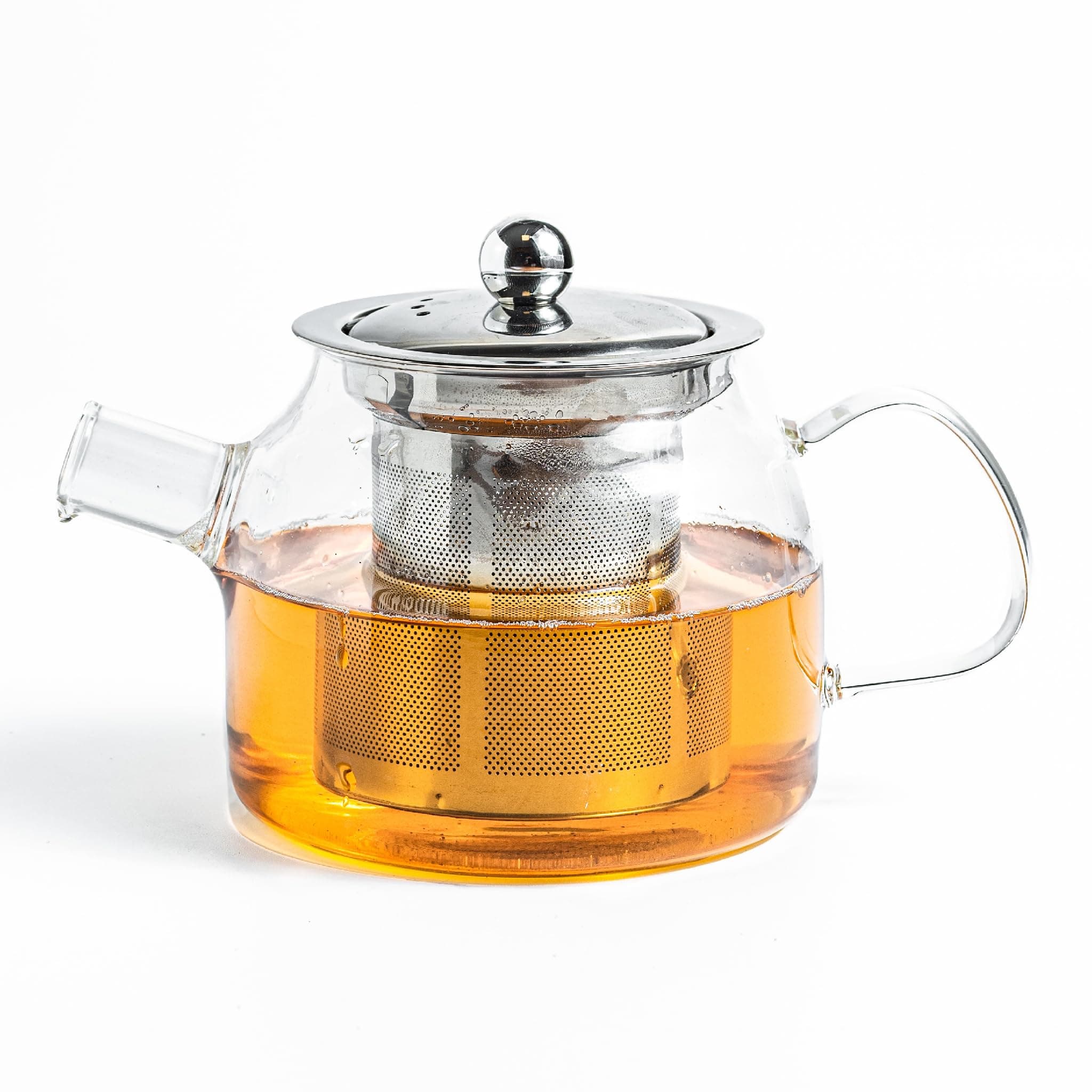 Sipologie Inspire Tea Pot With Infuser 400Ml,Glass Tea Kettle For Gas Stove,Flame Proof Glass Kettle For Tea,Fine Mesh Stainless Steel Infuser,Grey