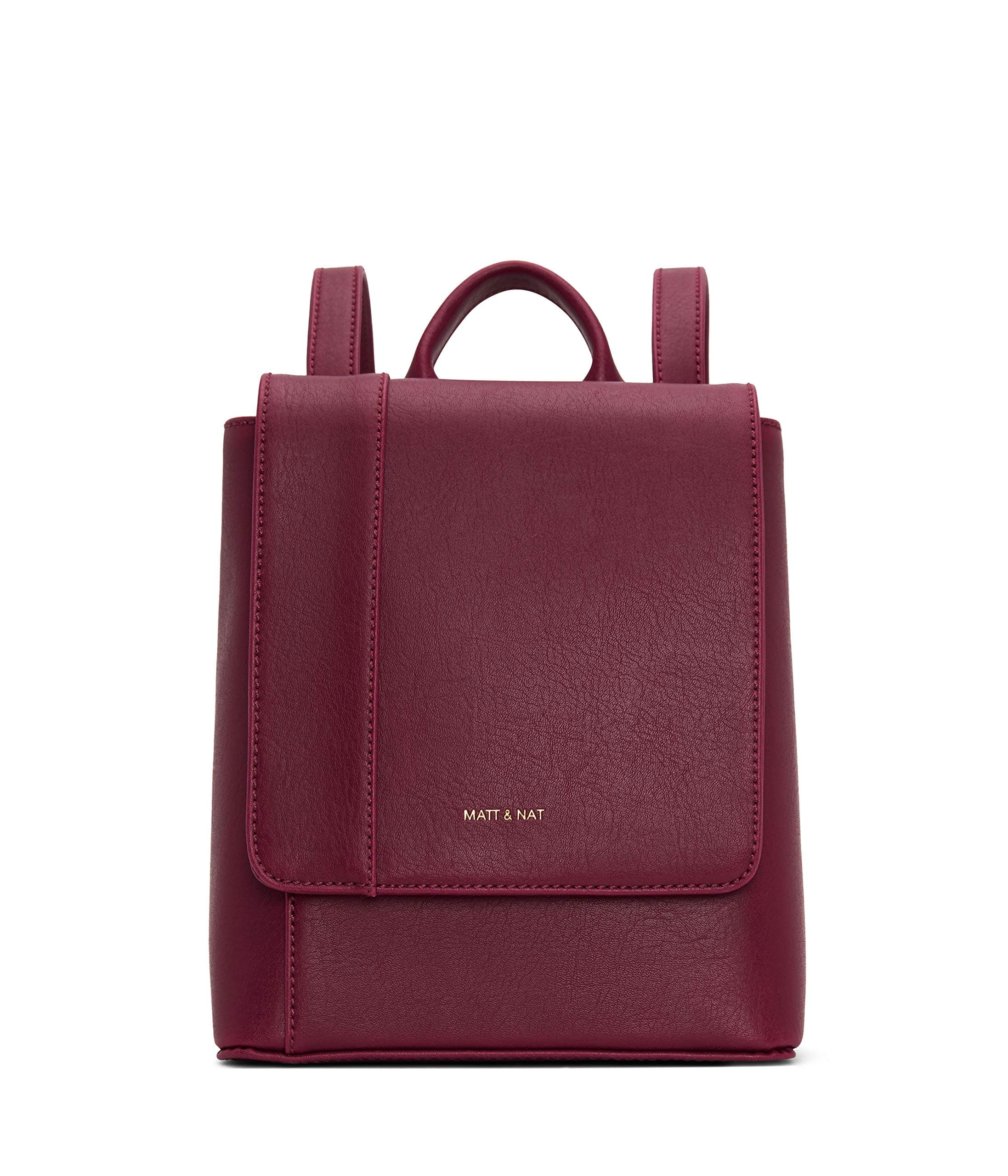 Matt & Nat Vegan Handbags, Deely Vintage Backpack, Garnet - 100% Animal & Cruelty Free, 100% Recycled Linings, Eco-Friendly