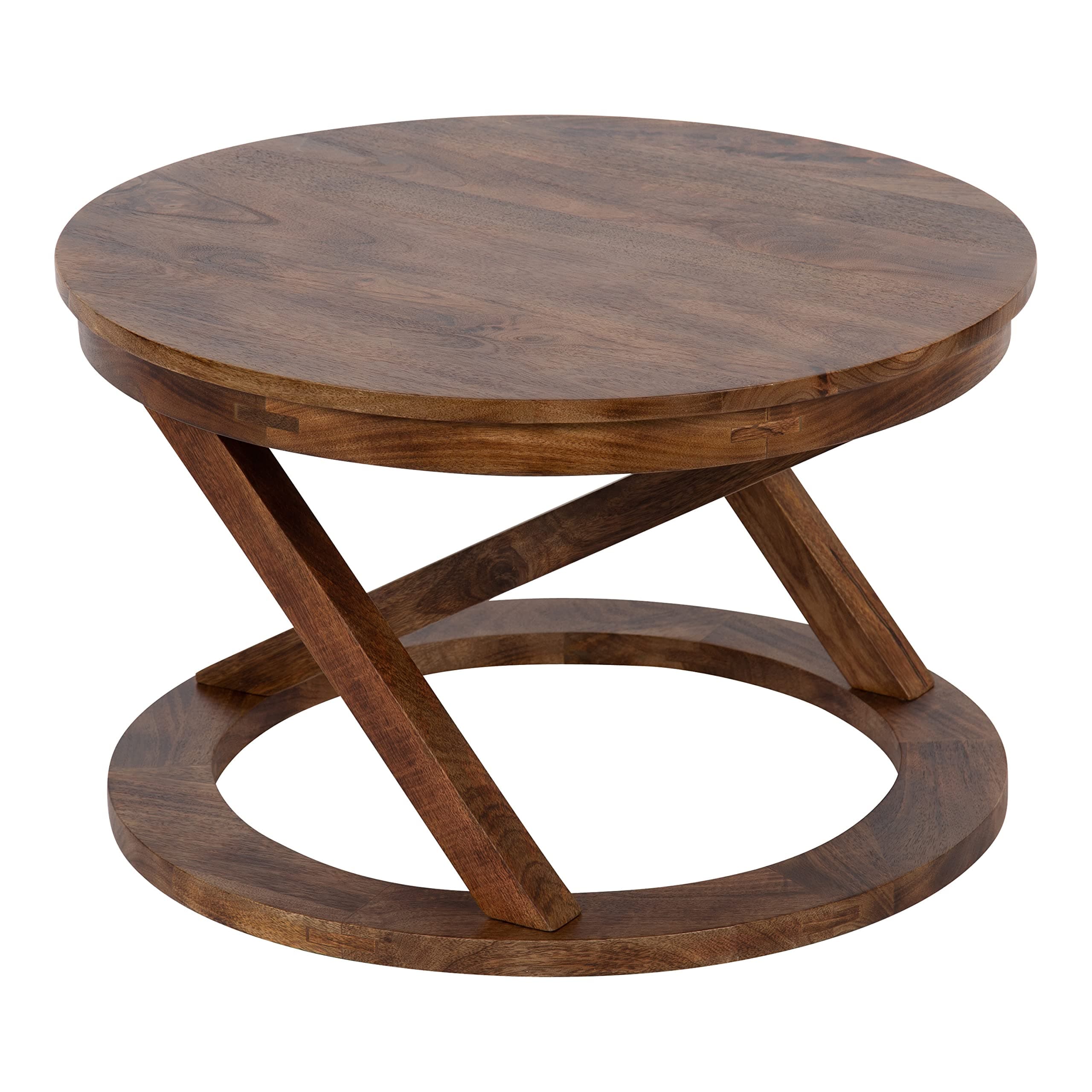 Kate and Laurel Aja Wood Coffee Table, 16x16x26, Walnut Brown