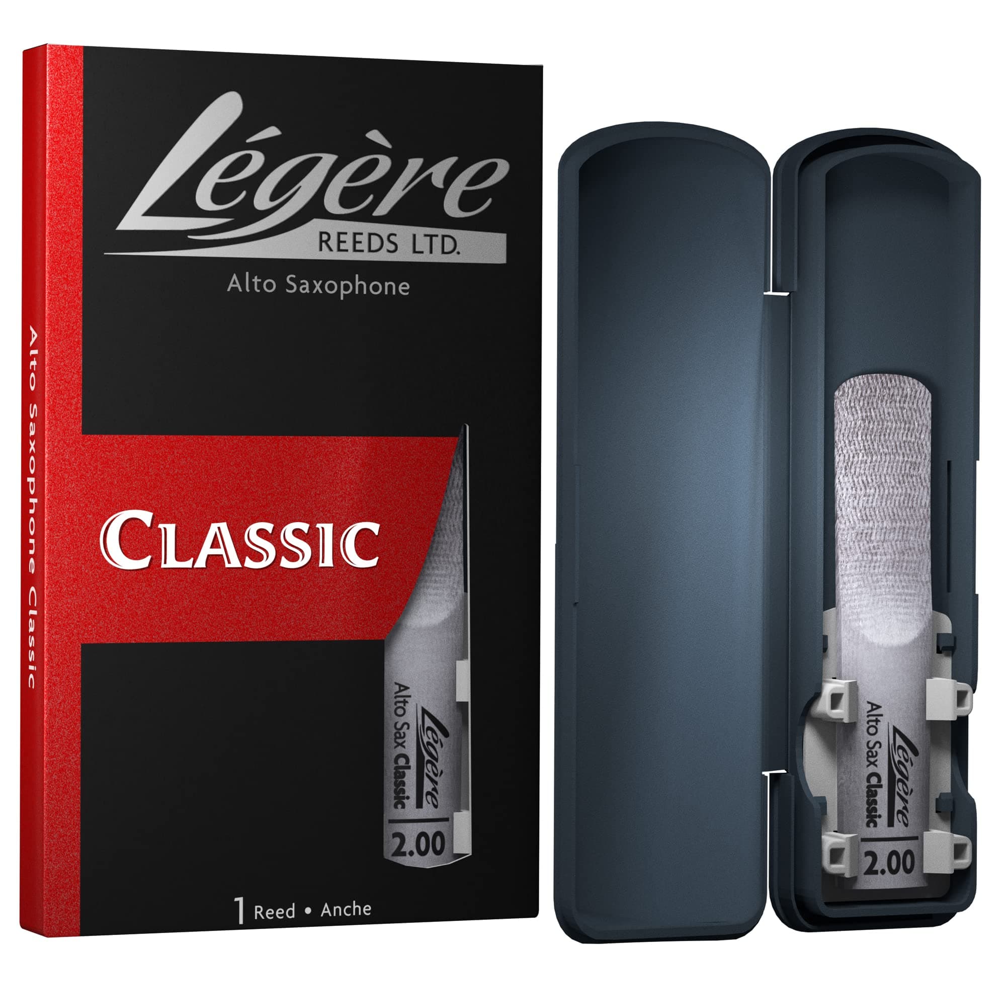 Légère Reeds - Alto Saxophone Reed, Classic, Strength 2.00 (AS2.00) - Easy-playing, Durable, Synthetic Student Saxophone Reed