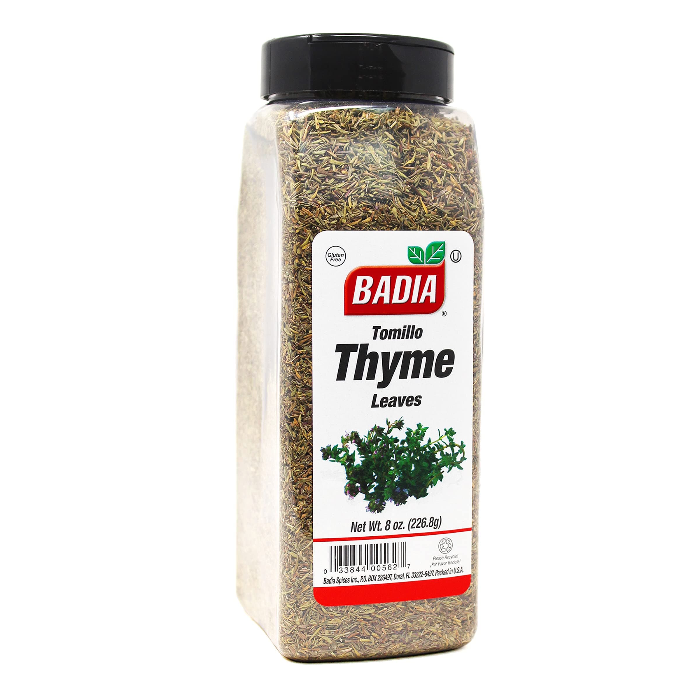Badia Whole Thyme Leaves, 8 oz - Dried Herb for Cooking, Seasoning, and Marinades, Kosher, No Gluten