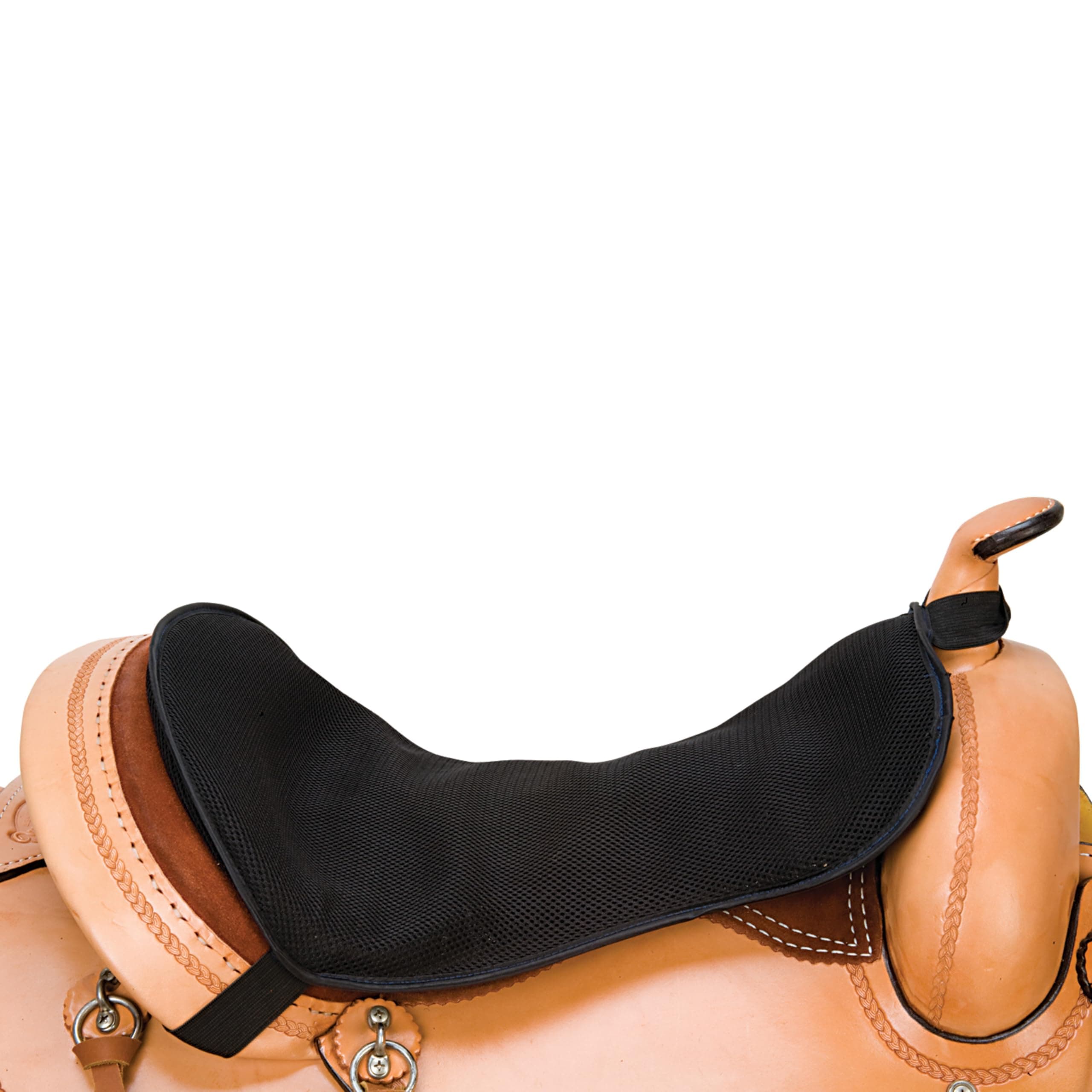 Western Horse Saddle Pad, Mesh, Shock Absorbing Gel Saddle Pad Seat for Stable Riding and Spine Protection, Durable Equine Supplies
