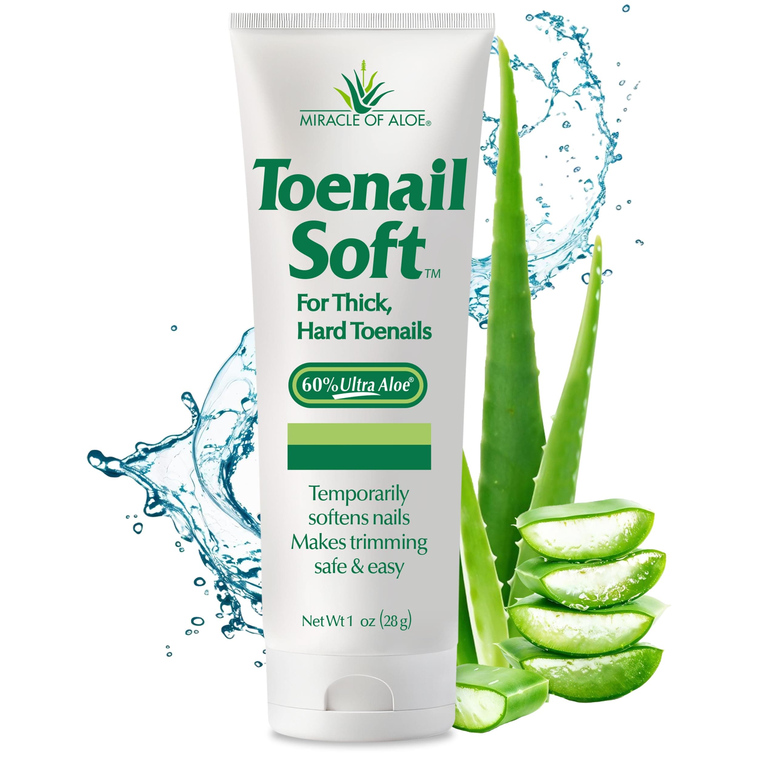Toenail Softener for Thick Hard Toenails - Safe for Seniors & All Ages - Fast-Acting Toenail Softening Cream - Non Greasy Nail Cream Formulated with Natural Aloe Vera (1 Ounce Tube (Pack of 1))