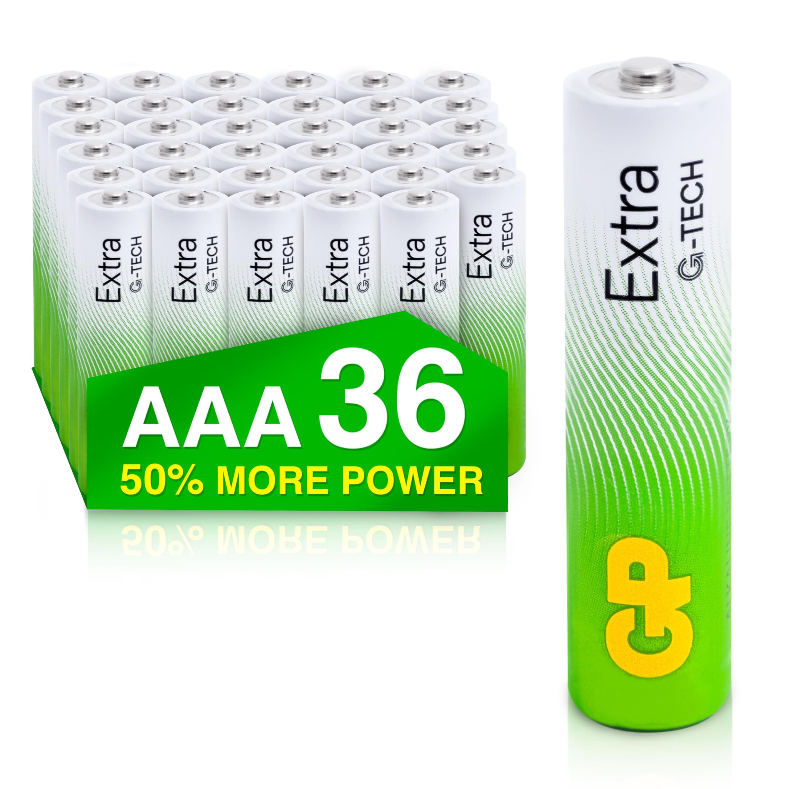 GP GP24AX Extra Alkaline LR03/E92/AAA Slim Battery, 1.5 Volt, Pack of 40