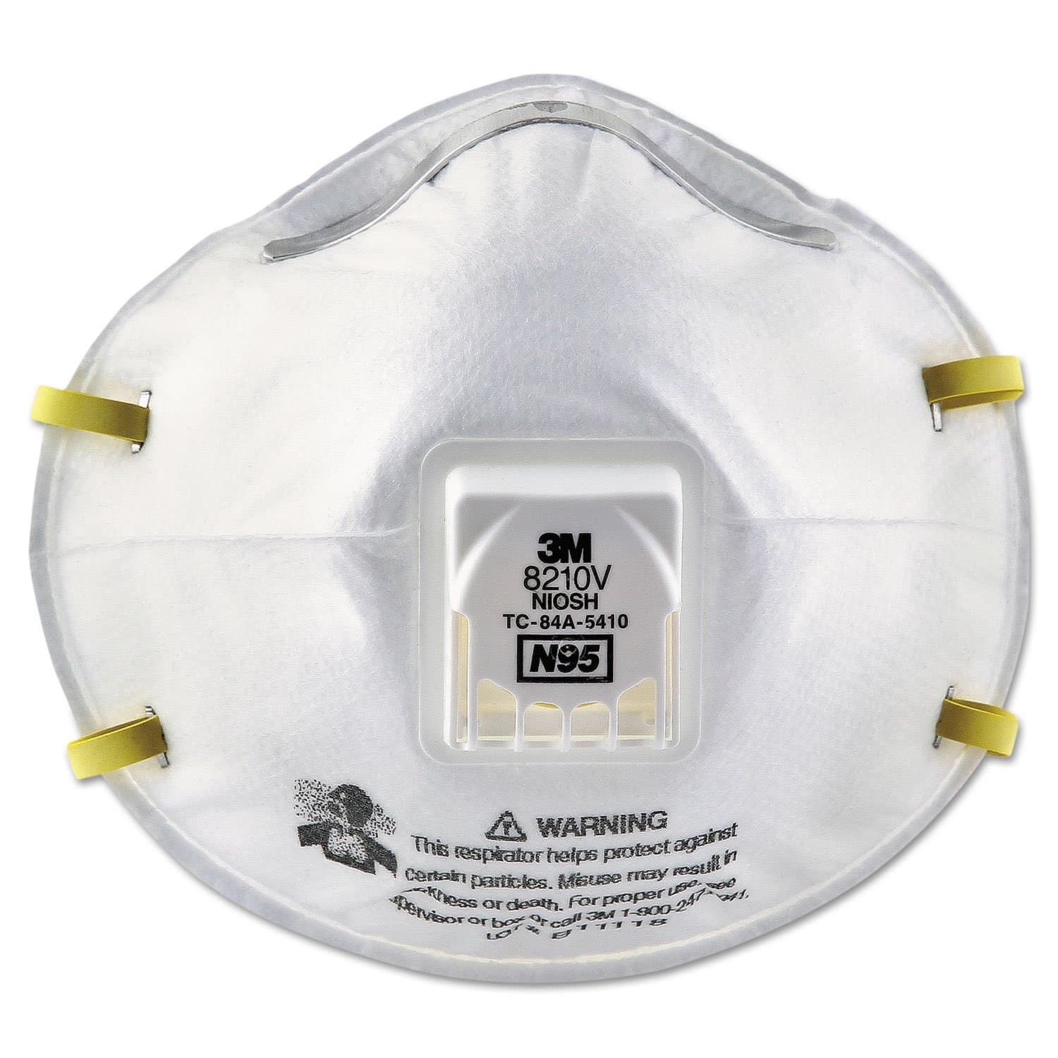 3M Particulate Respirator 8210V, N95 Respiratory Protection 10 count