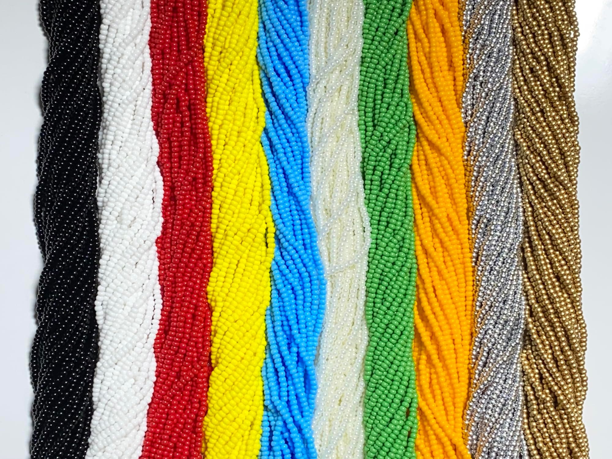 Czech 11/0 Glass Seed Beads - 12 String Hanks, Total10 Colors (Mixed 10 Colors)