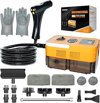 Pressurized Handheld Steam Cleaner,High Pressure Steam Cleaner for Home,6-Level Adjustable Handle,15s Heat-Up & 40.58oz Tank,Portable Steamer for Cleaning Stubborn Dirt,Grease,Tile Grout,Floor,Car