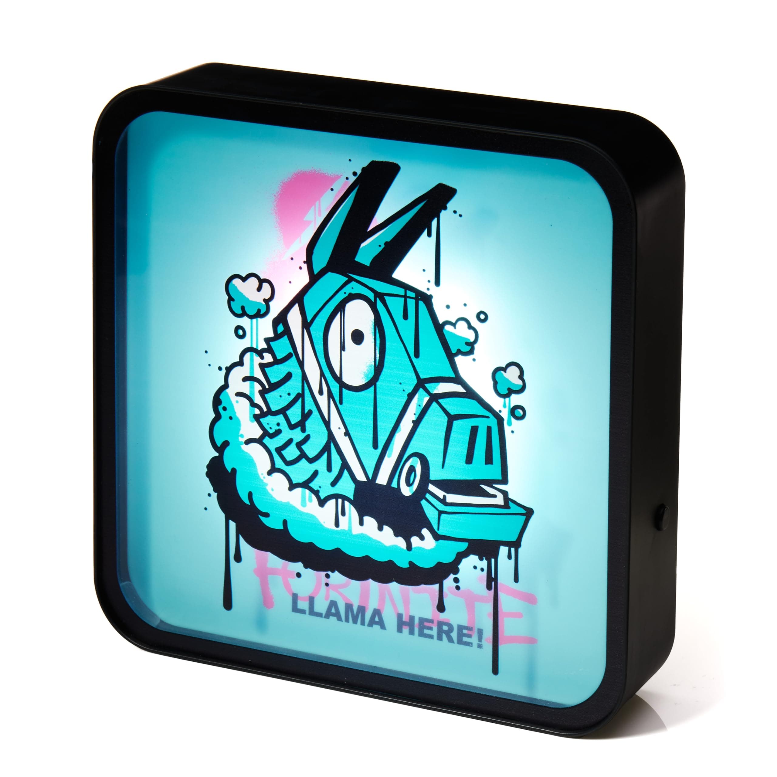 Fortnite LED Light Box Acrylic Lamp - Official Llama LED Light, Table or Wall Mounted, USB or Battery Operated, 22cm Tall