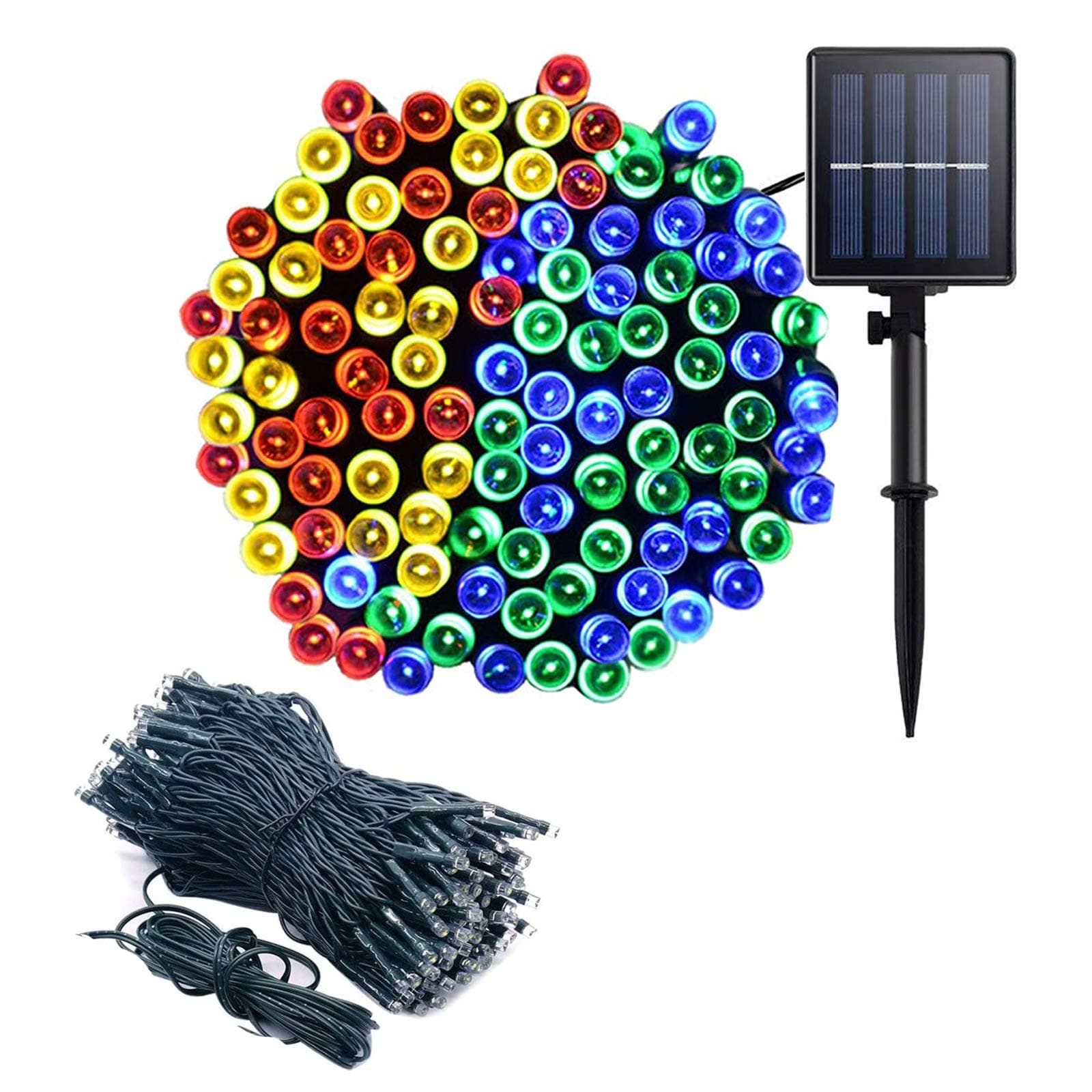 Gr8buy Solar Fairy String Lights with 72ft / 200 LED for Outdoor or Bedroom Christmas Tree Holiday Decoration, 8 Twinkle Mode Starry Lights Includes 1200mA Rechargeable Battery (Multicolor)