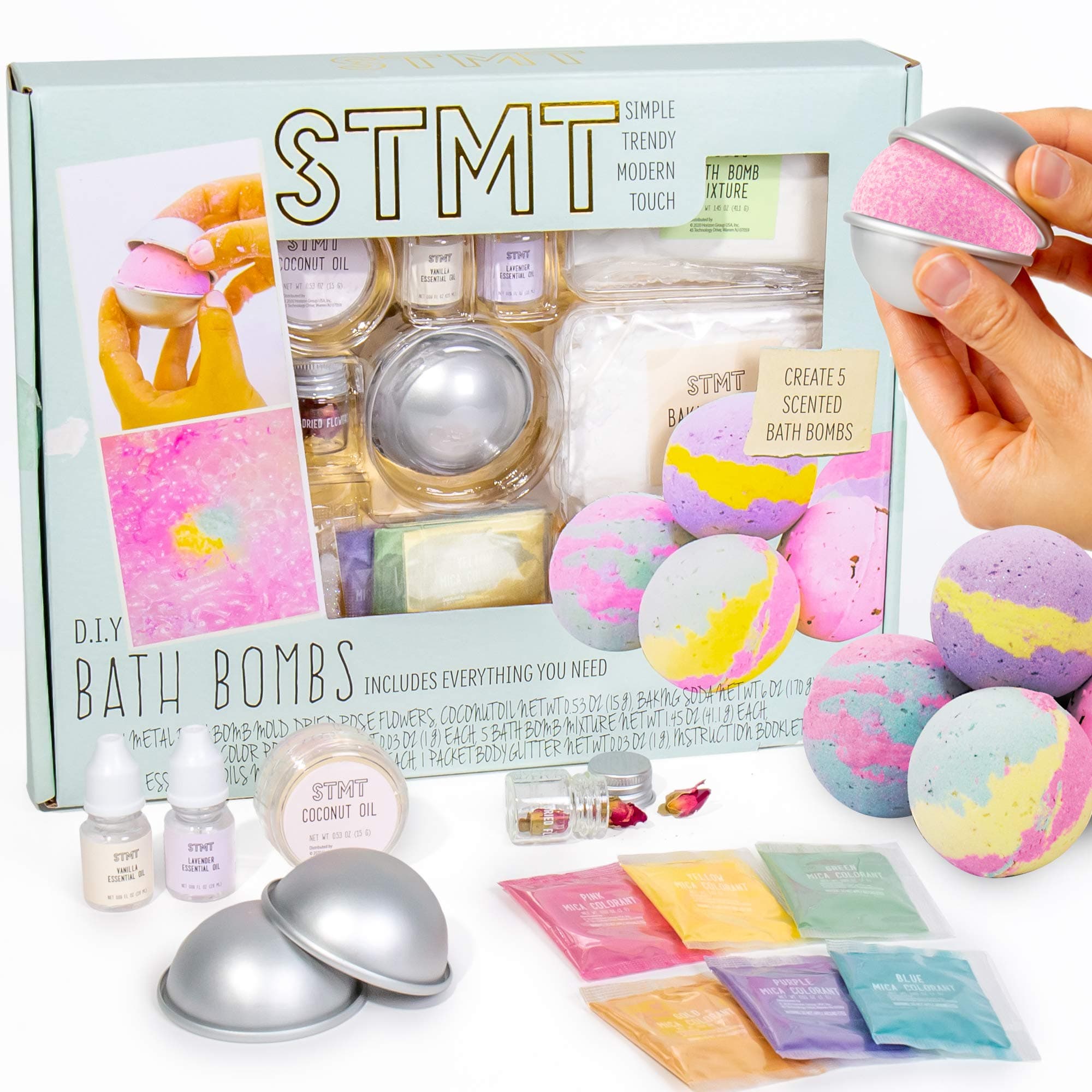 STMT D.I.Y. Bath Bomb Kit, STMT Kits for Girls, Bath Bomb Mold, Spa Kit for Kids, Bath Crumbles, Ages - 6+, 1 Count (Pack of 1), Green