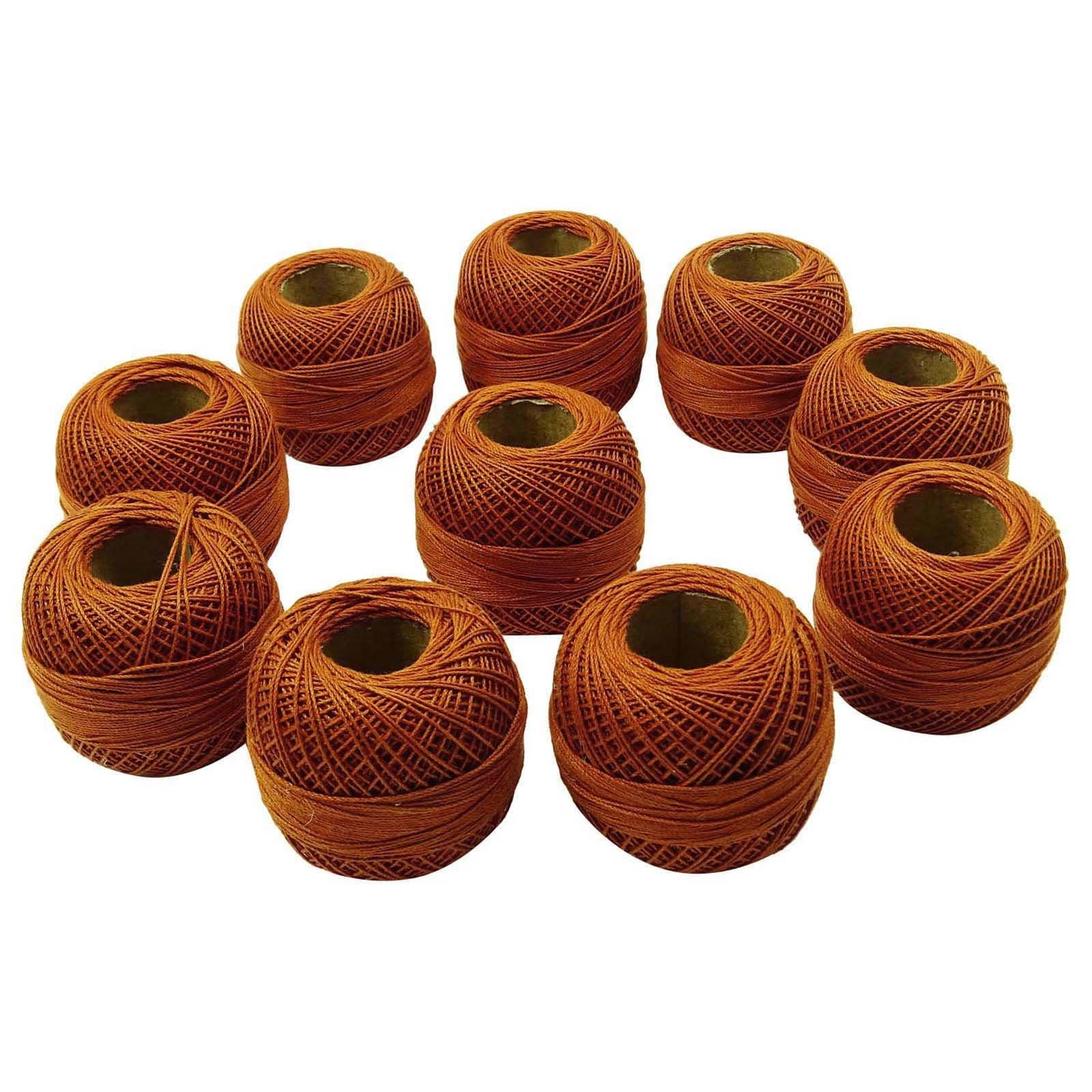 IBA Indianbeautifulart Set of 10 Pcs Cotton Crochet Anchor Thread Knitting Tatting Ball Embroidery Yarn