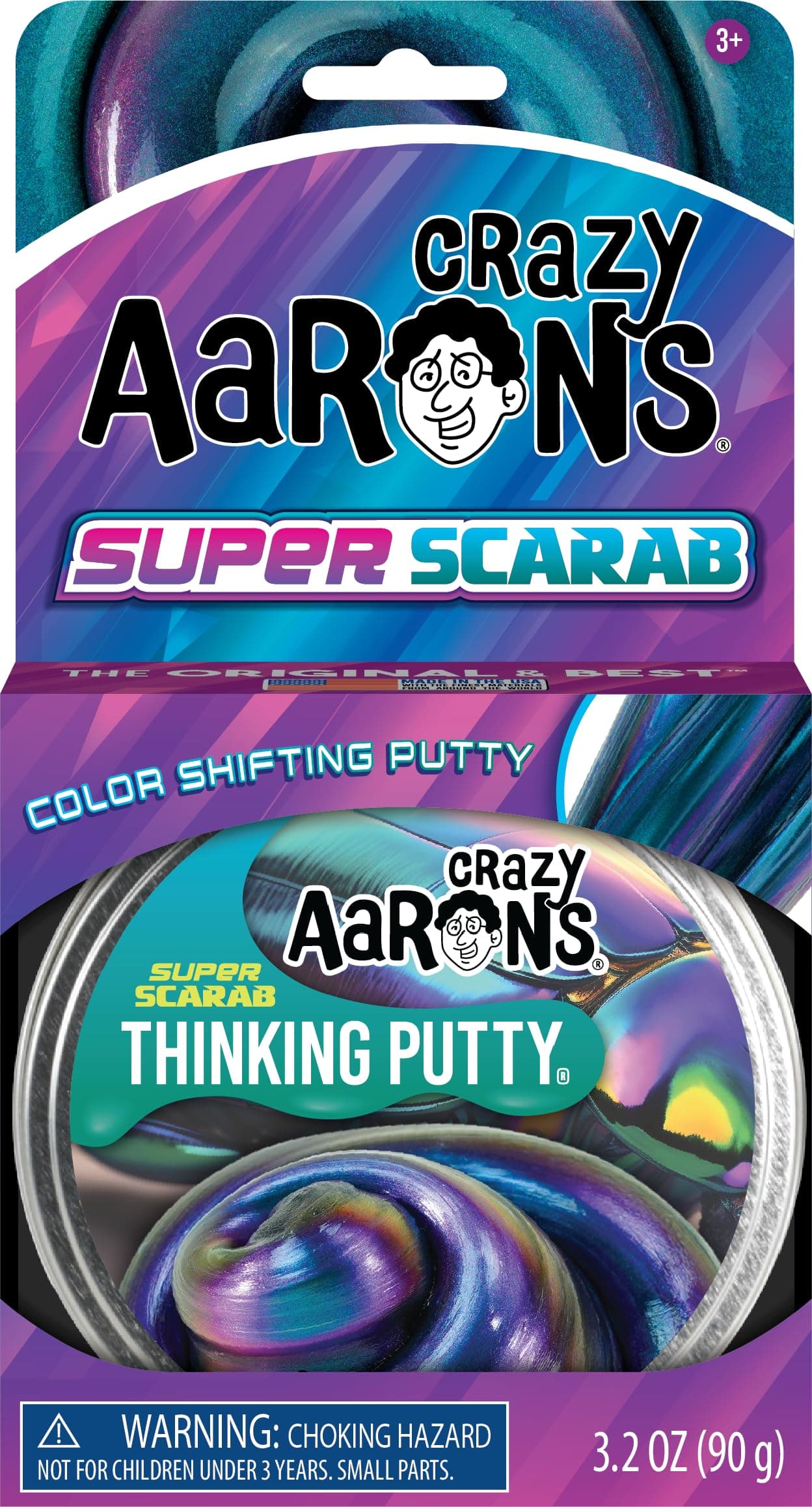 Crazy Aaron's Thinking Putty® - Super Scarab - Multi-Color Sensory Putty for Kids and Grown ups in a 4" Tin - Creative and Endless Fun, Stress Relief Therapy Toys, Never Dries Out